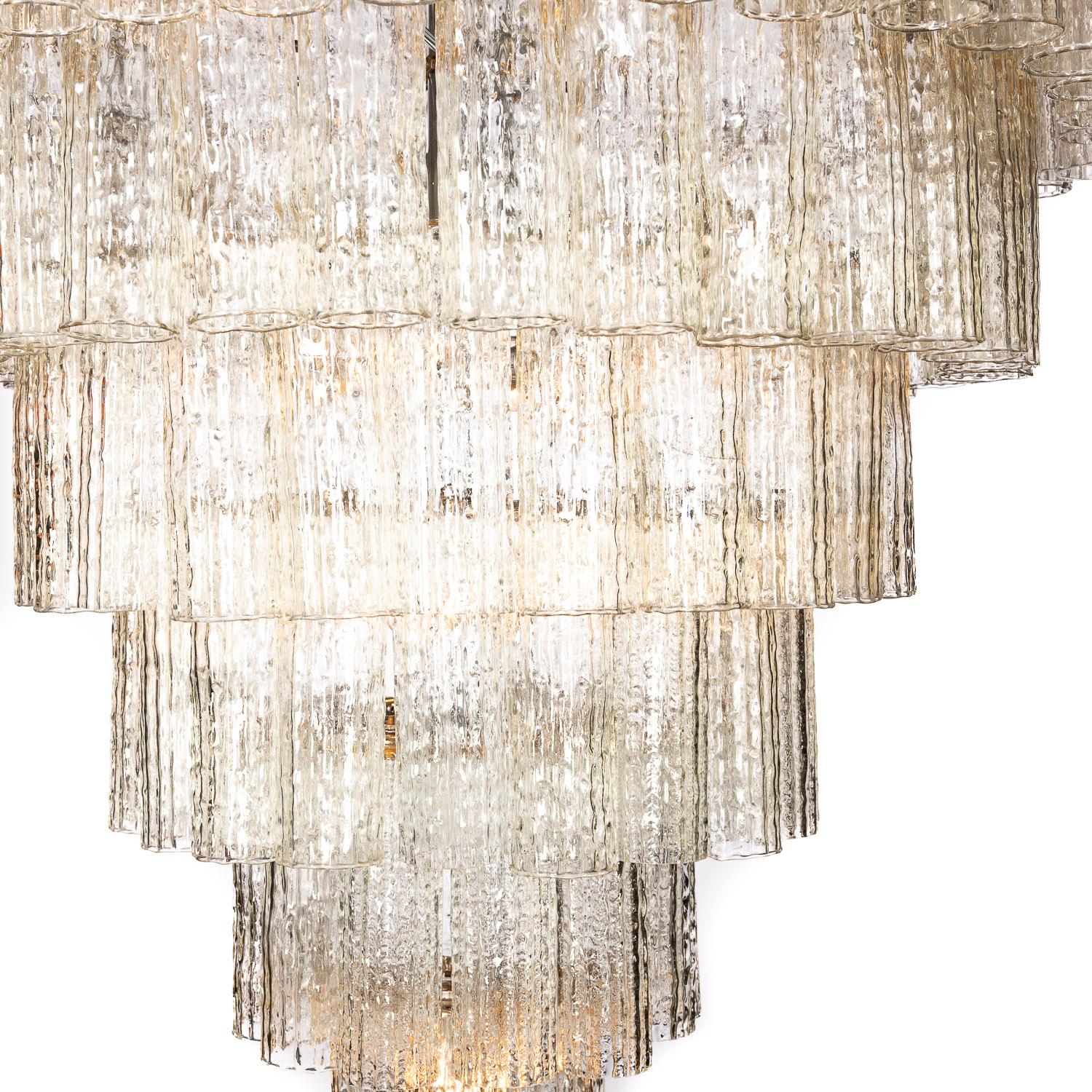 1968 pair of custom Venini chandeliers, from the 