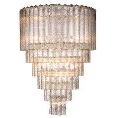 1968 pair of custom Venini chandeliers, from the "Bambù" series.
