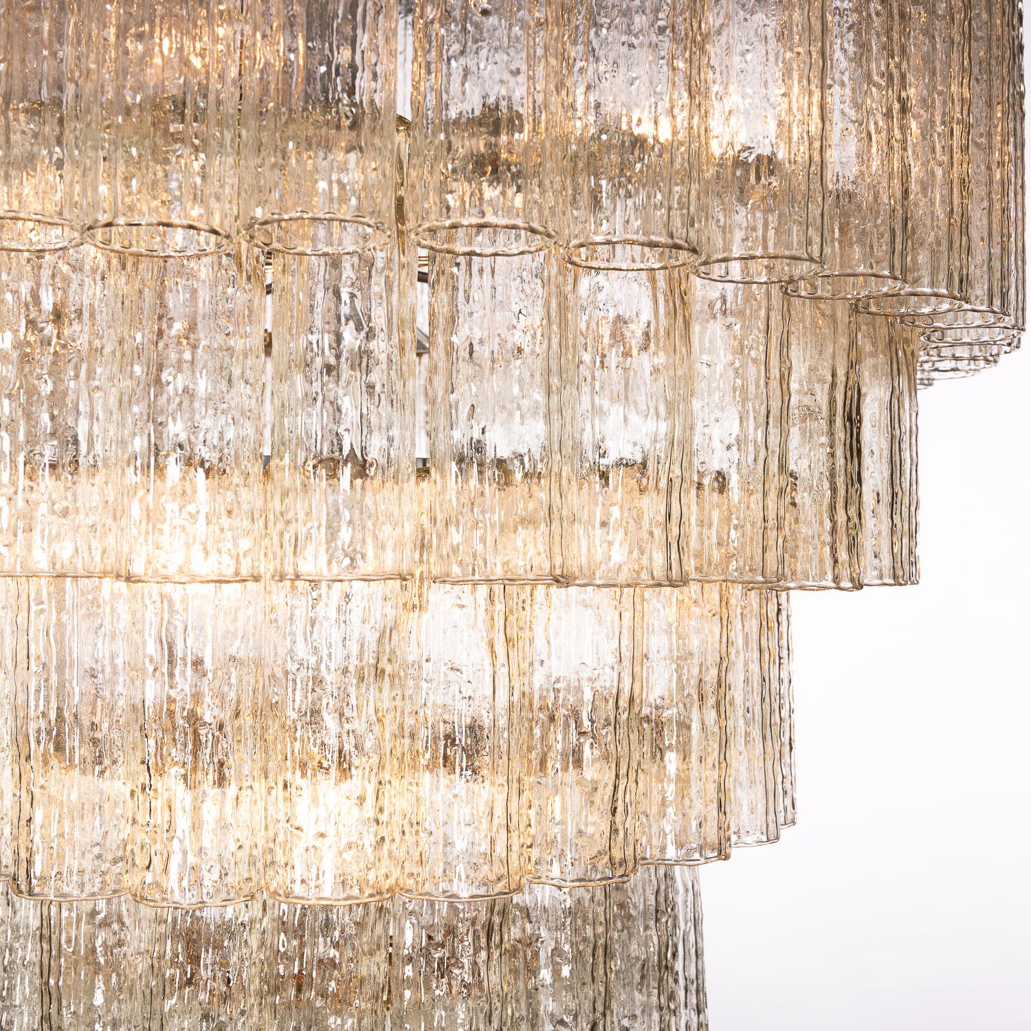 1968 pair of custom Venini chandeliers, from the 