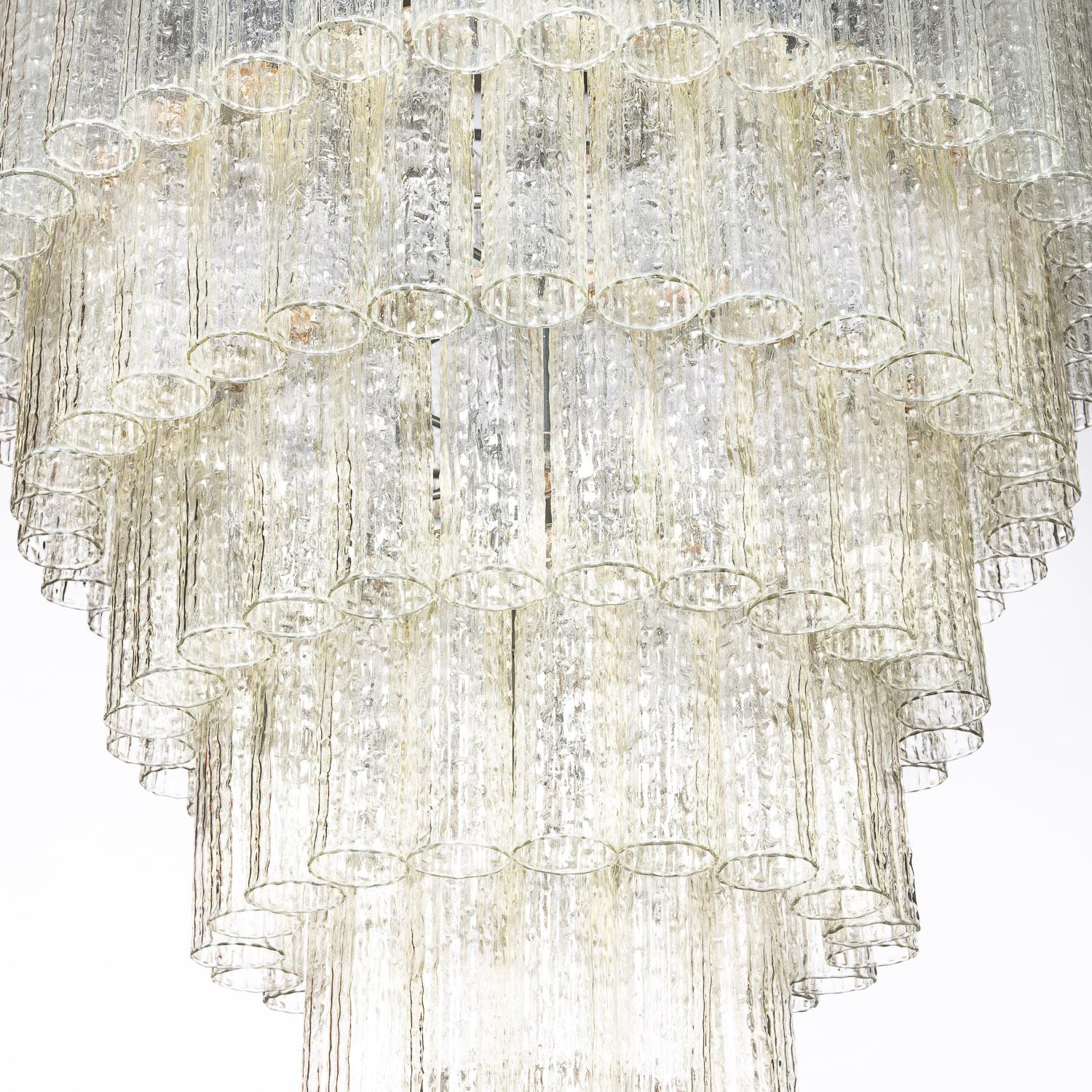 1968 pair of custom Venini chandeliers, from the 