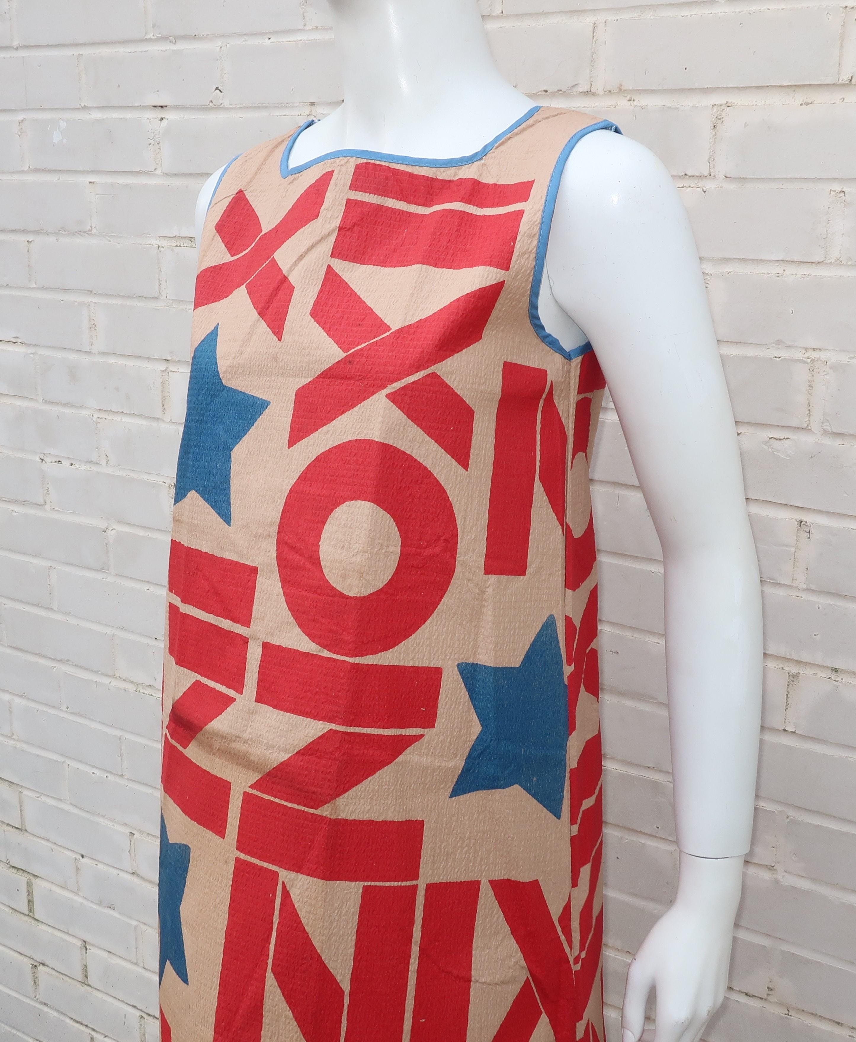 Pink 1968 Nixon Presidential Campaign Pop Art Paper Dress
