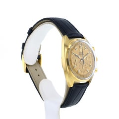 1968 Omega Saemaster Chronograph Yellow Gold Leather Strap