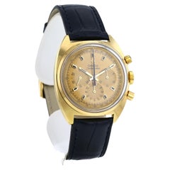1968 Omega Saemaster Chronograph Yellow Gold Leather Strap