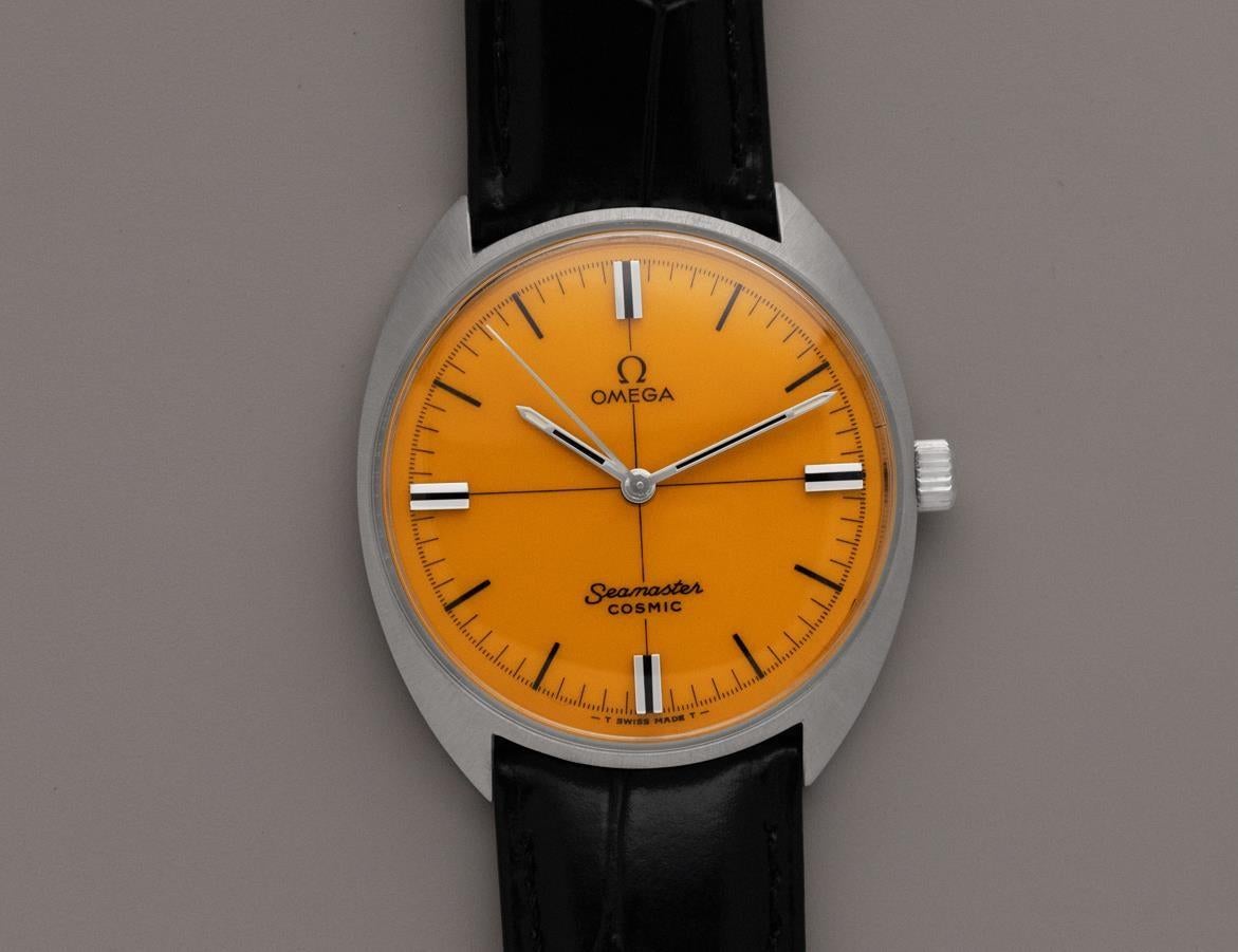 1968 Omega Seamaster Cosmic Vintage Mens Retro Golden Yellow Watch - SS For Sale 4