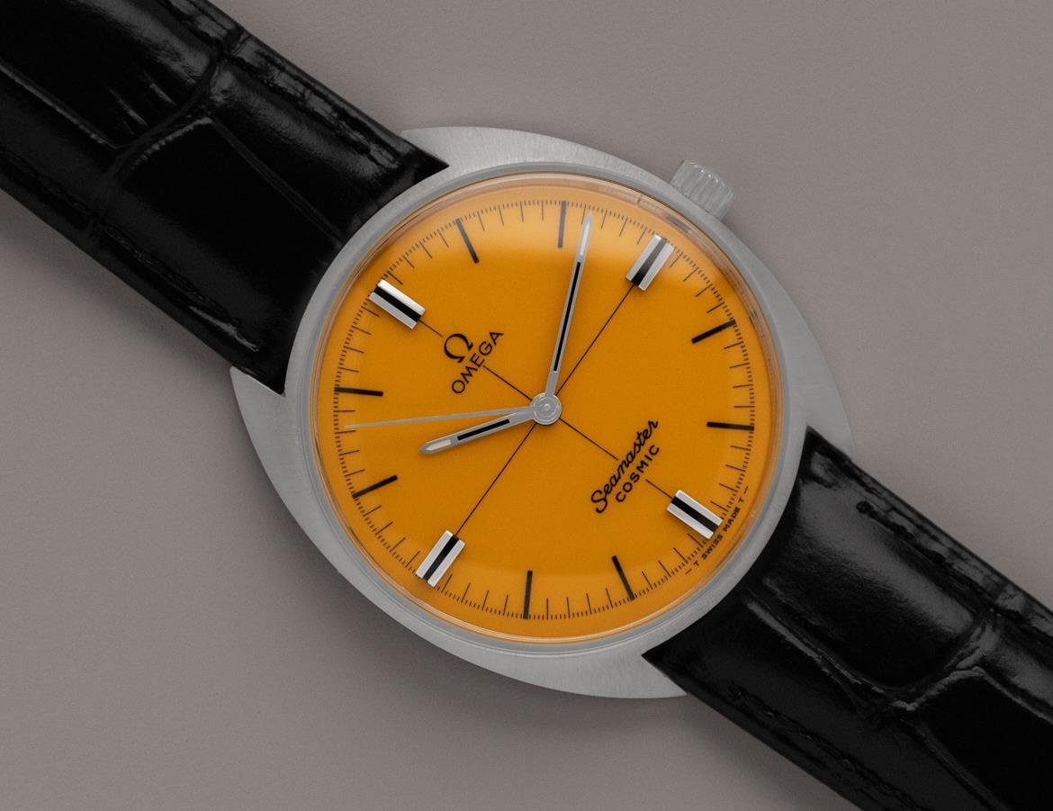 1968 Omega Seamaster Cosmic Vintage Mens Retro Golden Yellow Watch - SS For Sale 5