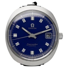 1968 Omega Seamaster Vintage Mens Handwound Watch with Navy Blue Dial