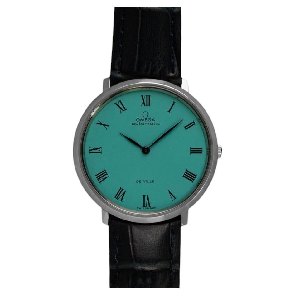 1968 Omega Vintage De Ville Mens Full Size Automatic Watch with Tiffany Blue Dia For Sale