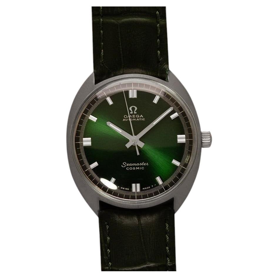 1968 Omega Vintage Mens Seamaster Cosmic Retro Cal. 552 Watch with Emerald Green For Sale