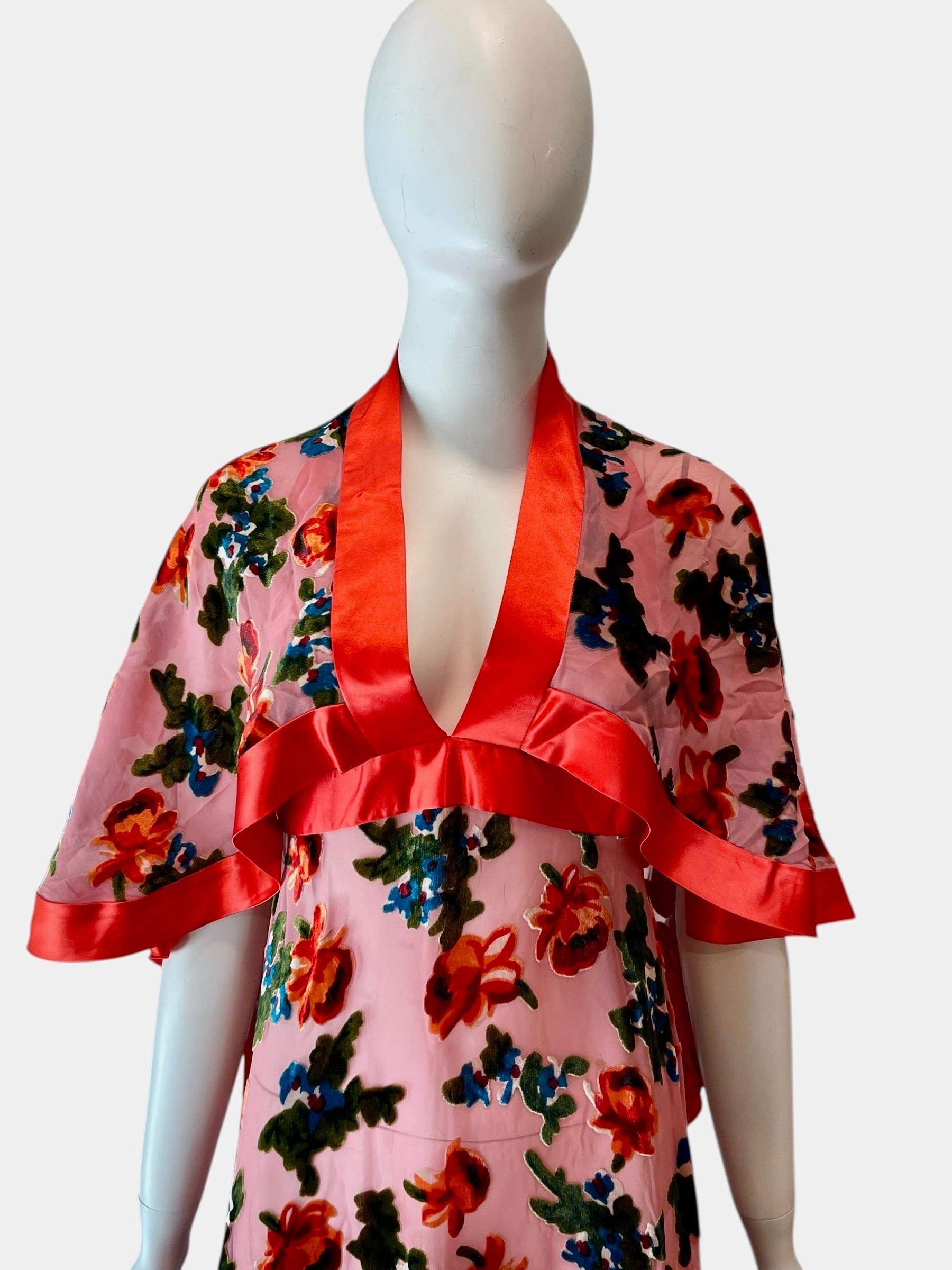 1968 floral OSSIE CLARK for QUORUM full length dress with capelet 

from the 1968 Ossie Clark - Quorum show at Revolution club, London.
Bust - open, High Waist 25