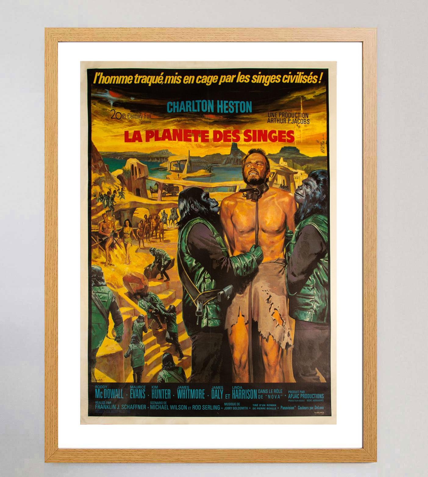 1968 Planet of the Apes (French) Original Vintage Poster In Good Condition For Sale In Winchester, GB