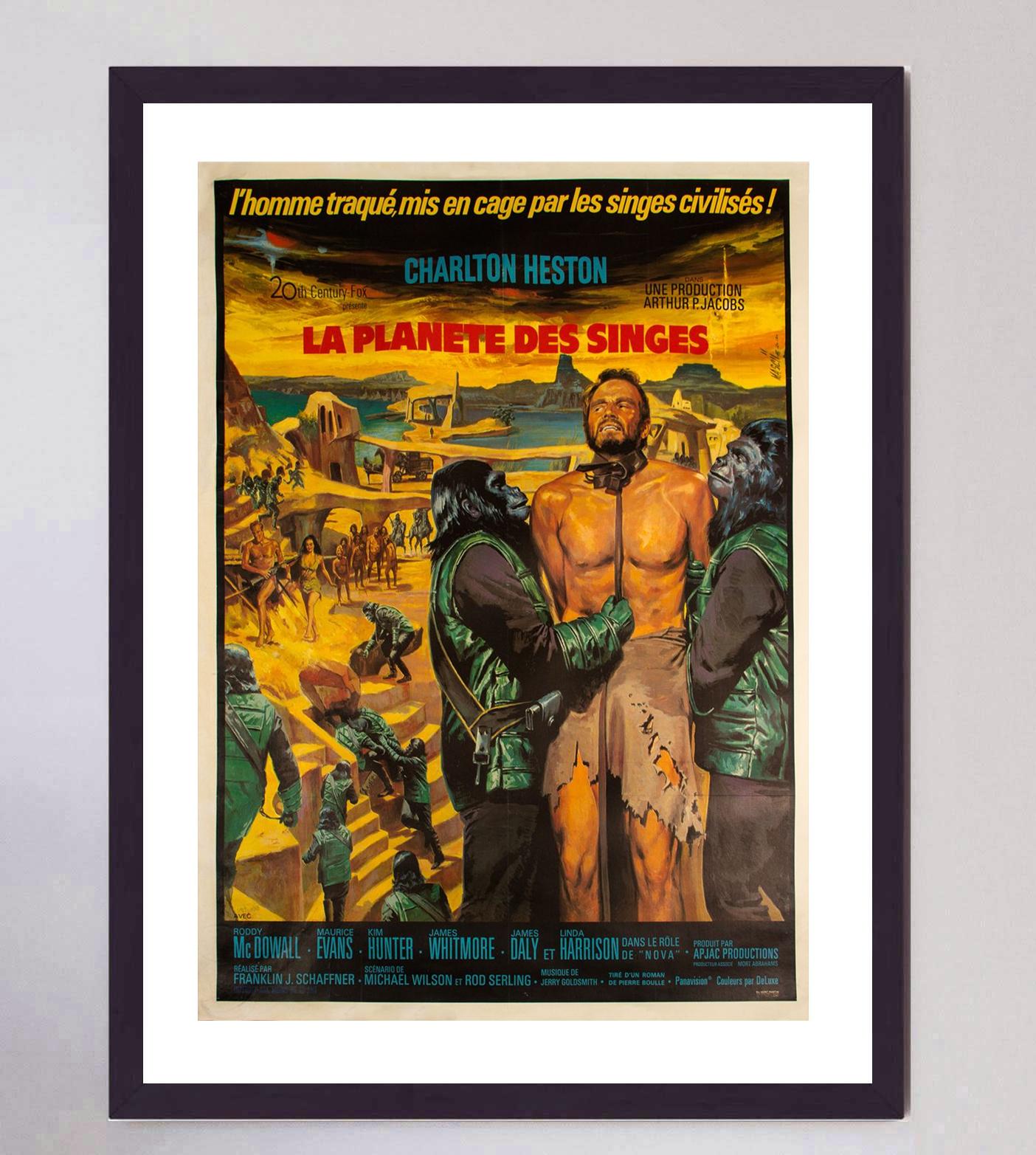 Milieu du XXe siècle 1968 Planet of the Apes (français) Original Vintage Poster en vente