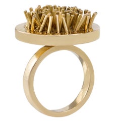 1968 Pol Bury Kinetic Gold Stick Ring