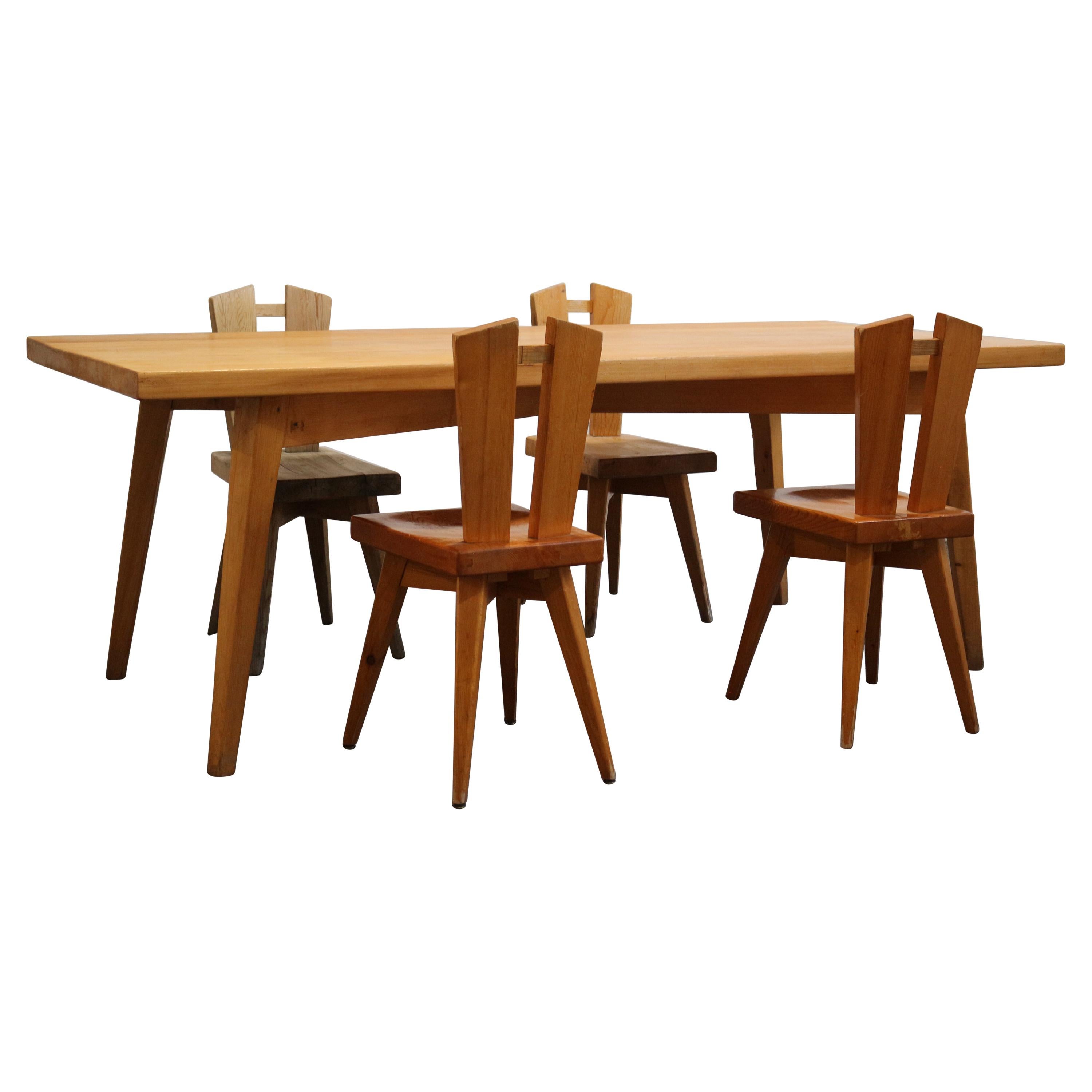 1968, Rare Dinning Set by Christian Durupt 
Charlotte Perriand, Méribel