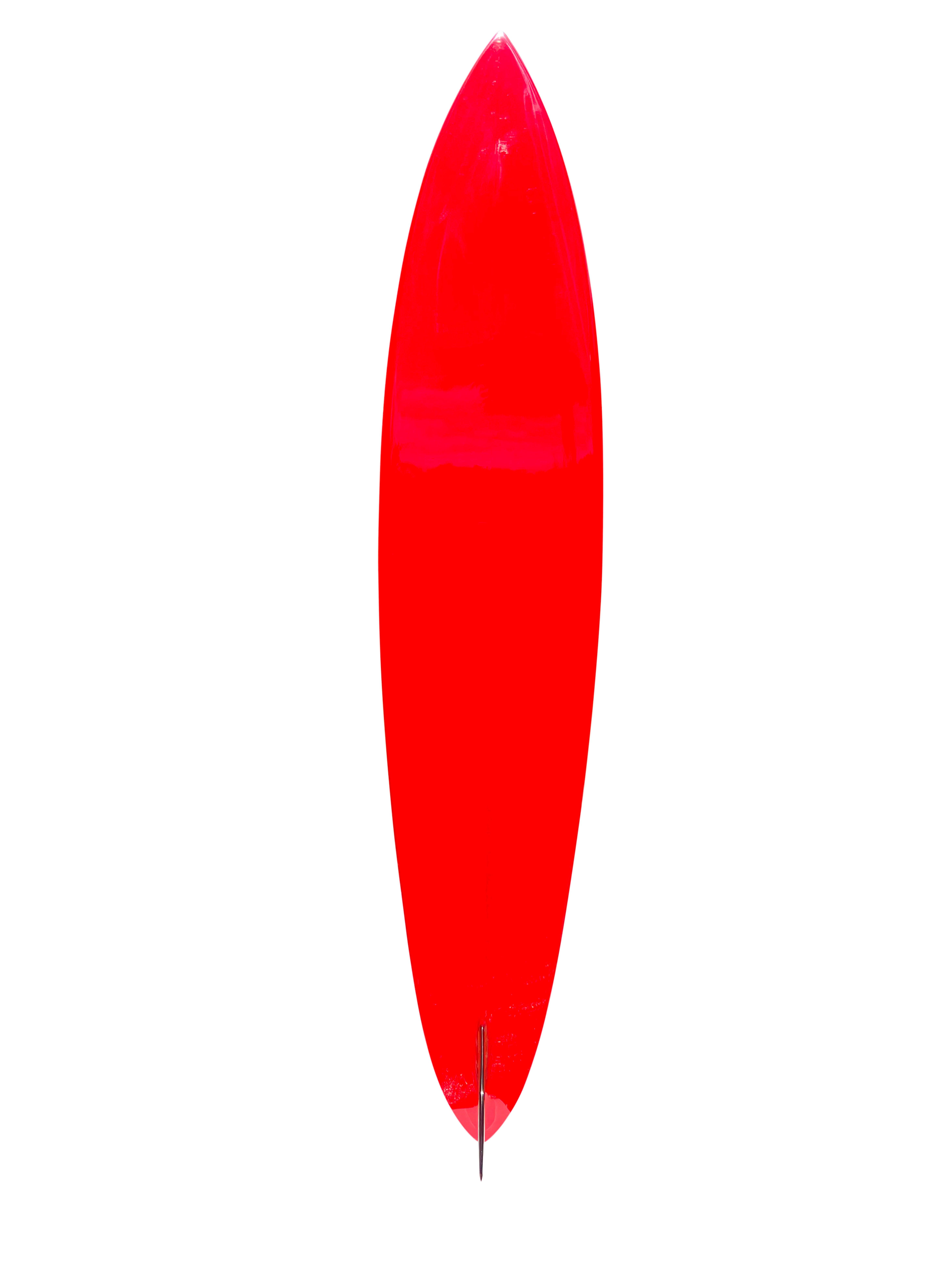 1968 Replik Lahaina Clinton Blears Modell Surfbrett. Geprägt von dem verstorbenen Dick Brewer (1936-2022). Mit dem sehr begrenzten Brewer-Lahaina-Plumeria-Logo, das 1968 für kurze Zeit verwendet wurde, als sich das Geschäft von Dick Brewer in