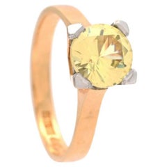 1968 Ring natürlich 2.5ct Gelb - Grüner Saphir massiv 18k Gold Ø US 7.25 / 4.4gr