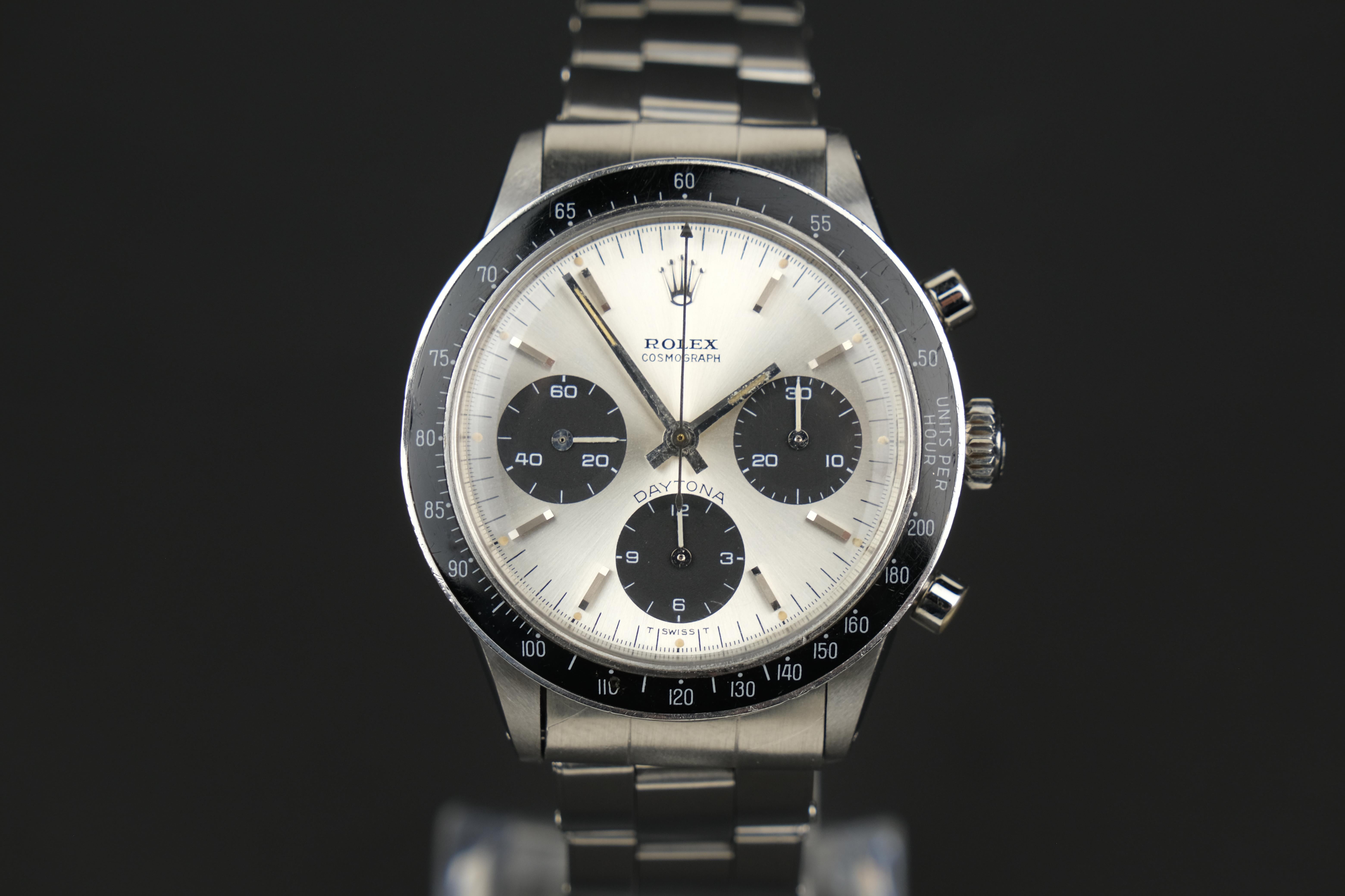Rolex Daytona 6241, the Paul Newman.

Well, here is the Holy Grail of watch collecting.

Paul Newman’s original sold for the obscene price of 17 million plus a couple of years ago.

It was also pretty beaten up and in an interview I saw of a