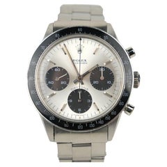 1968 Rolex Cosmograph Daytona 6241 Stainless Steel Stem Wind Wristwatch