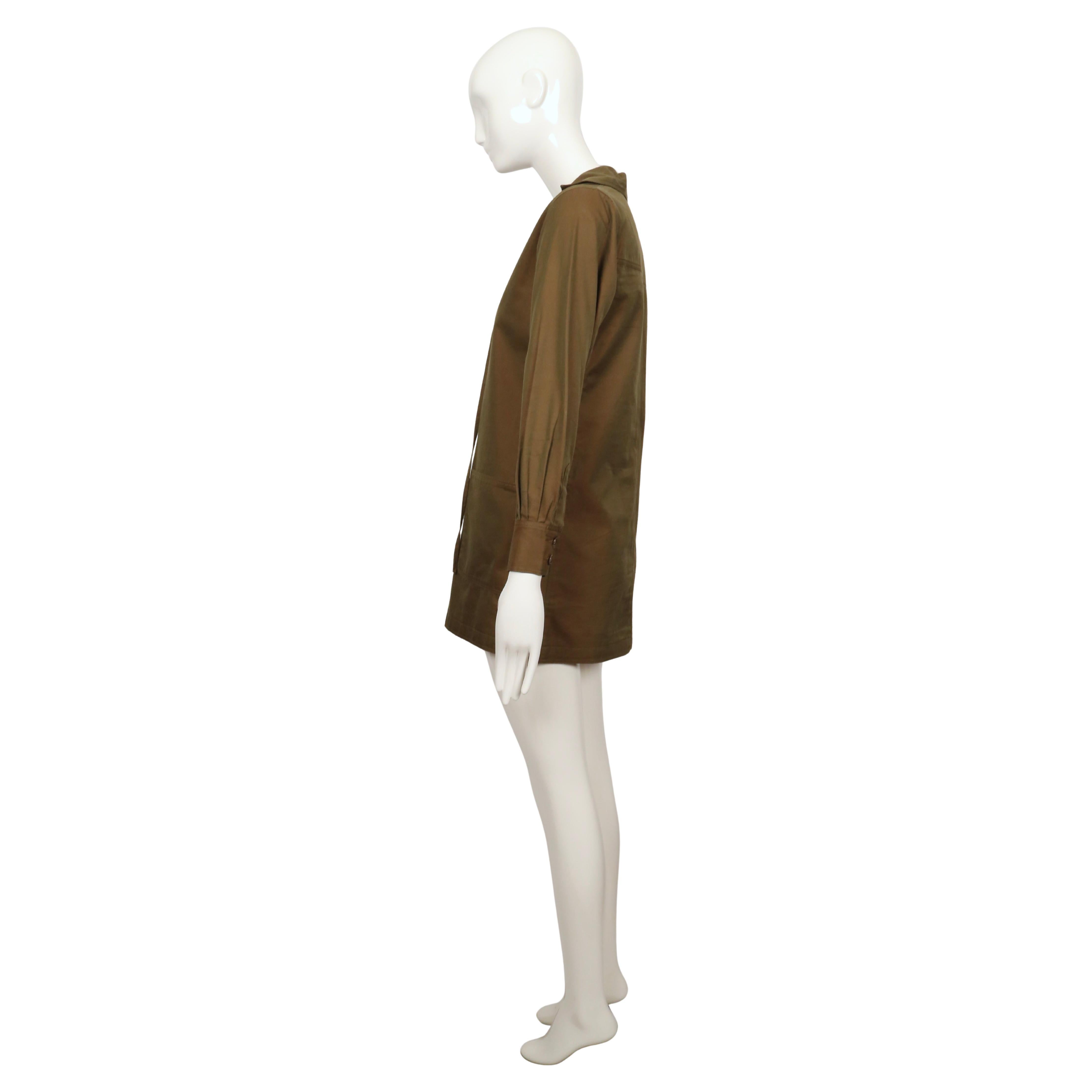 1968 SAINT LAURENT rive gauche dark khaki 'saharienne' safari tunic en venta 5