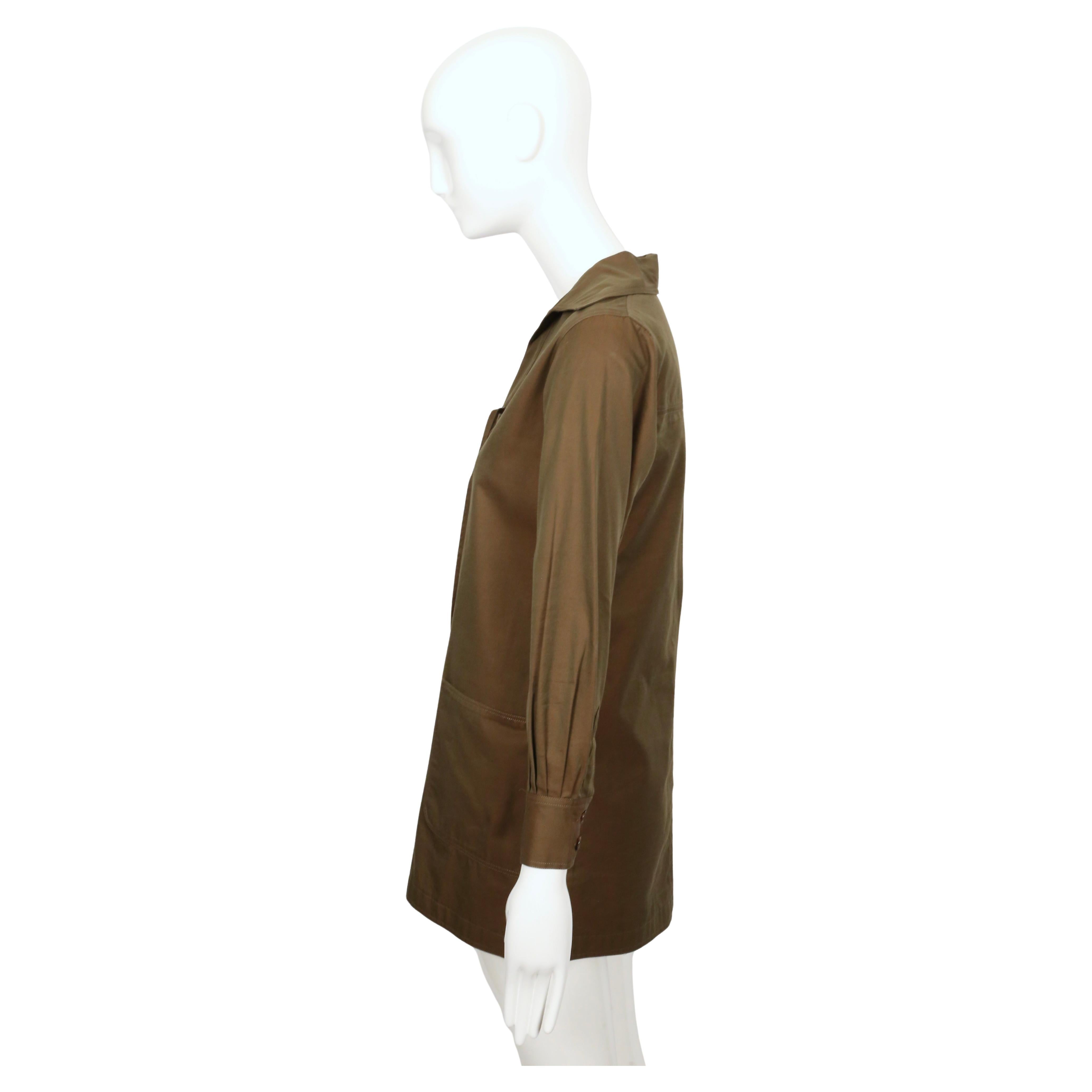 1968 SAINT LAURENT rive gauche dark khaki 'saharienne' safari tunic en venta 6