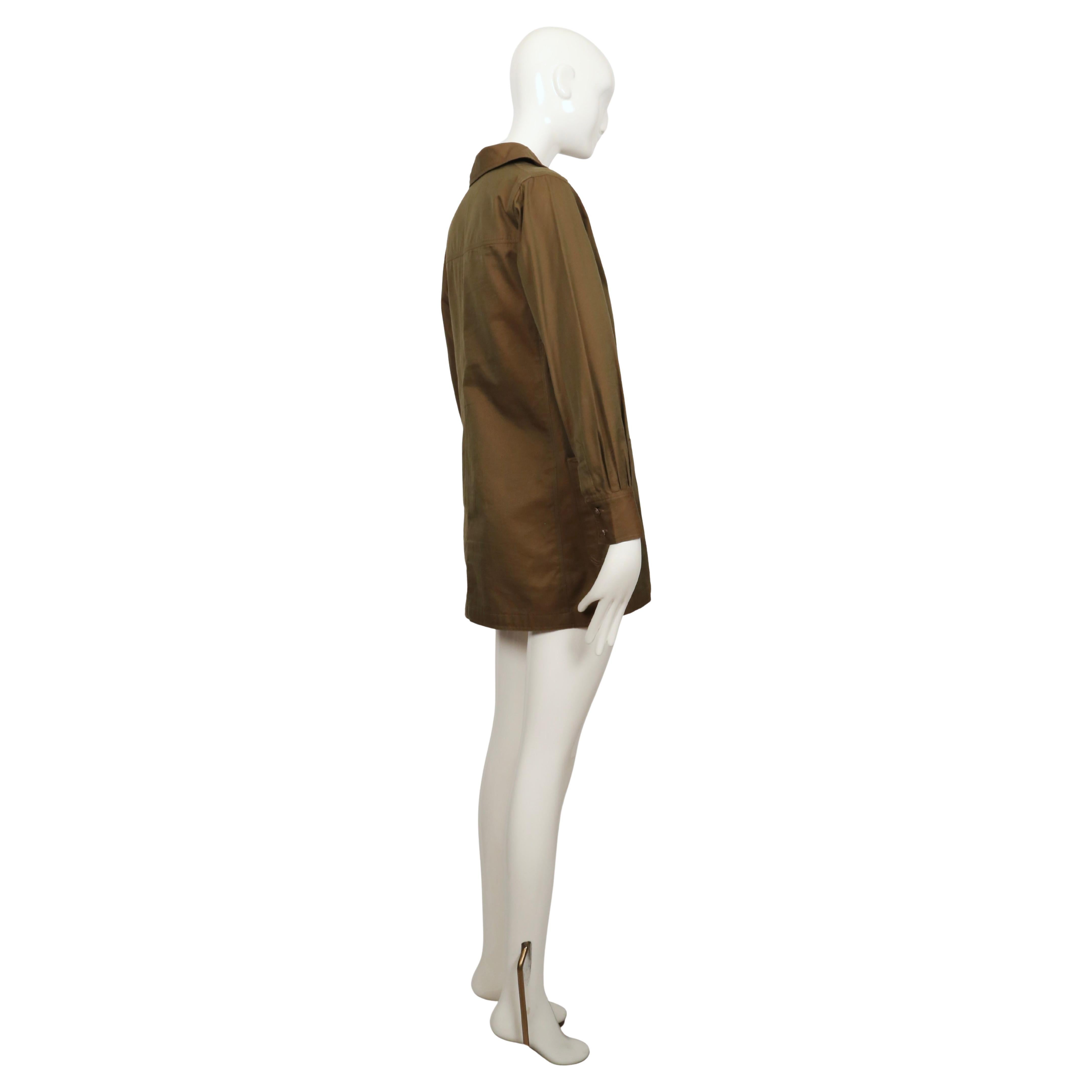 1968 SAINT LAURENT rive gauche dark khaki 'saharienne' safari tunic en venta 2