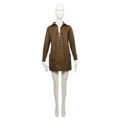 1968 SAINT LAURENT rive gauche dark khaki 'saharienne' safari tunic