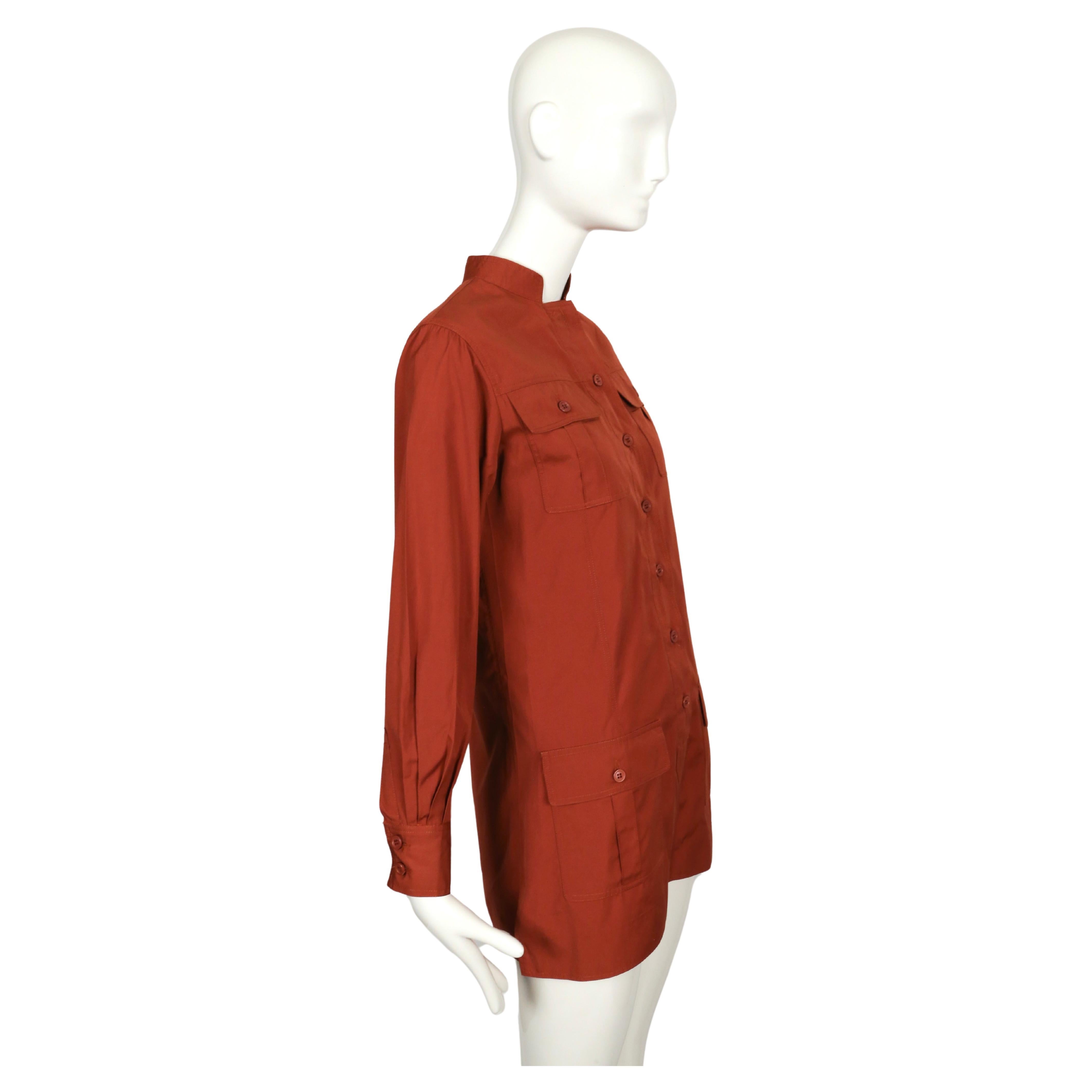 1968 SAINT LAURENT rust 'saharienne' safari tunic as seen on YVES SAINT LAURENT In Good Condition In San Fransisco, CA