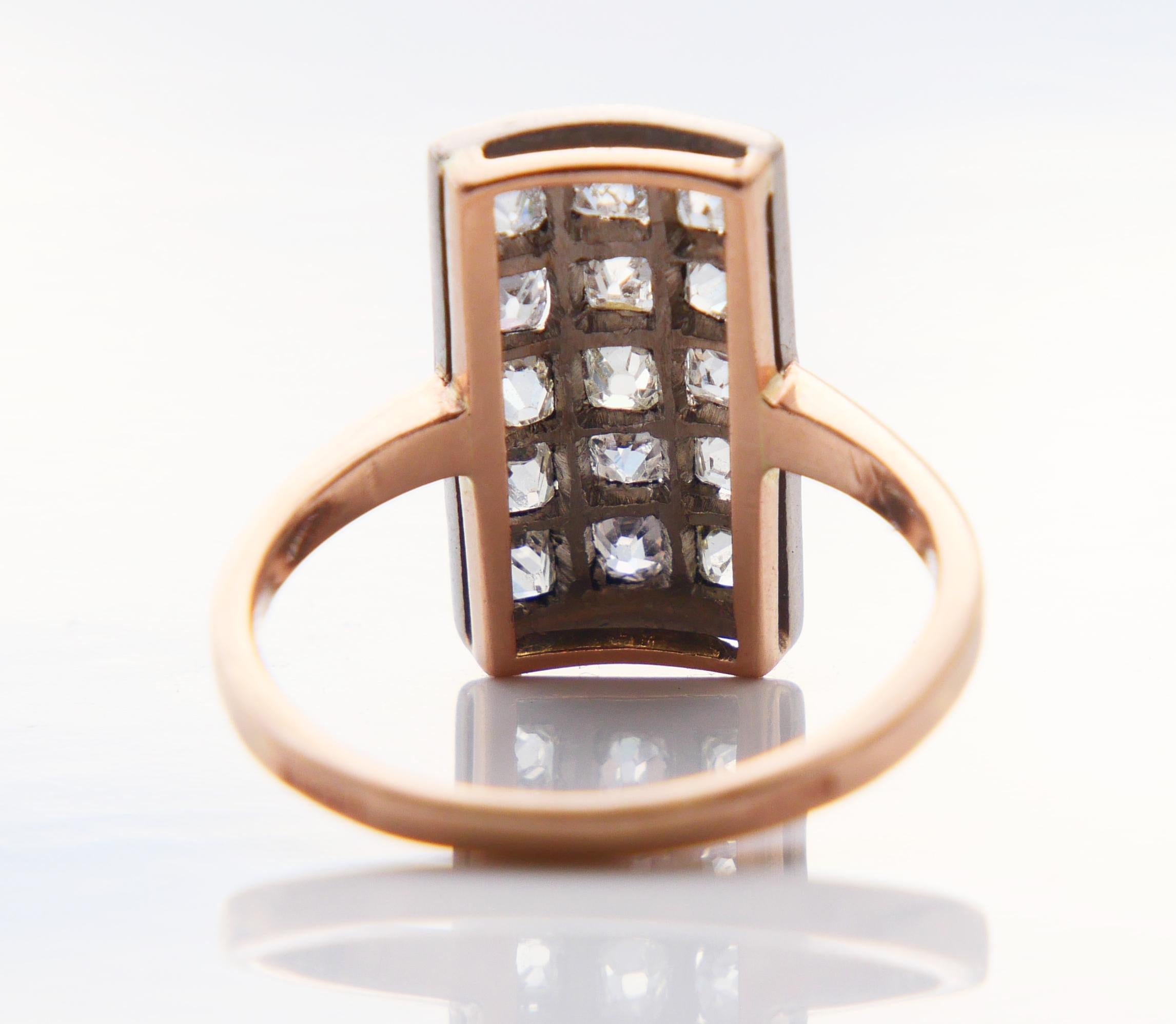 1968 Soviet Baku Ring 2.4 ctw Russian Diamonds 583 / 14K Gold Ø 7 US / 5 gr For Sale 4