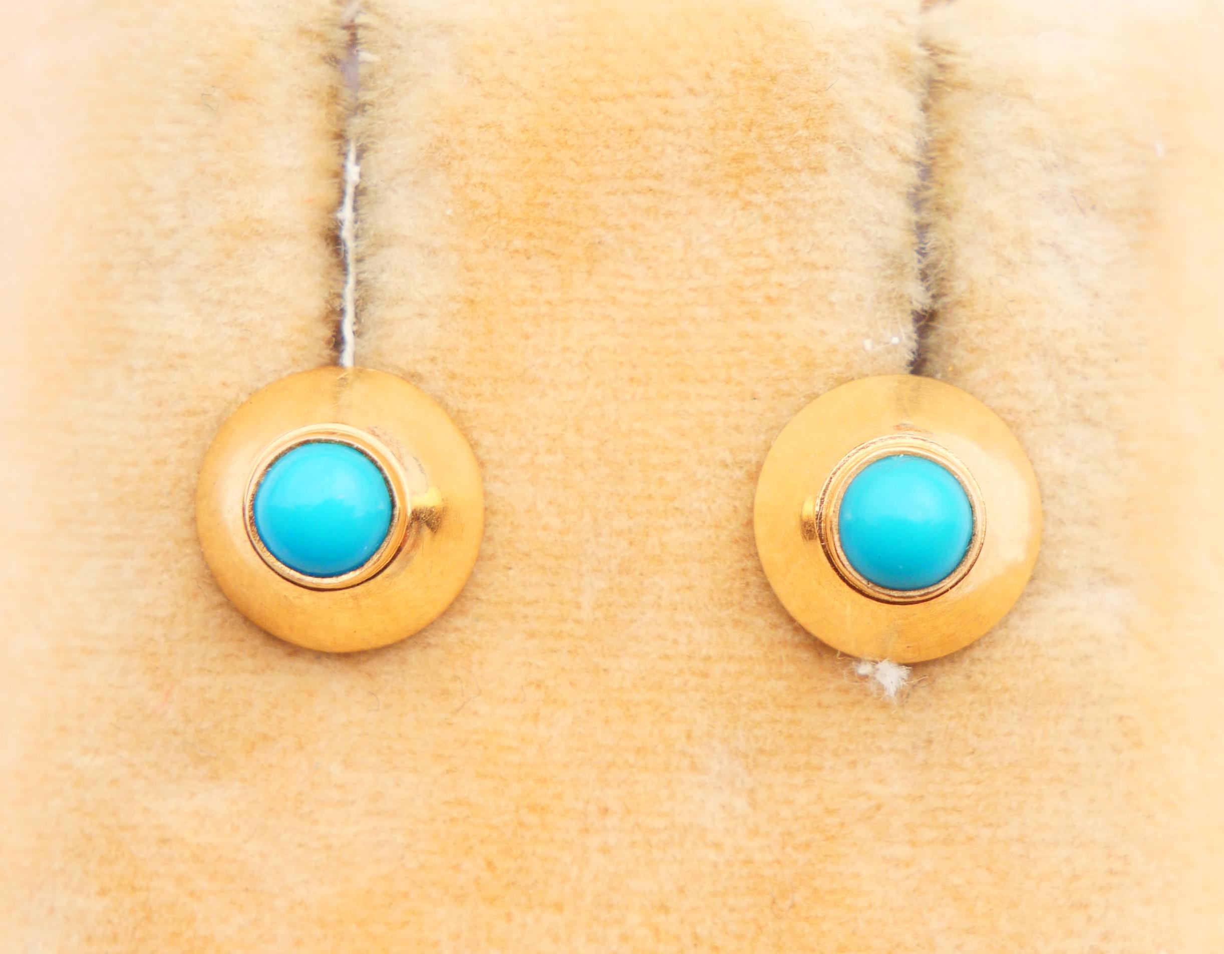 1968 Pendientes stud Turquesa natural maciza 18 Oro / 1,6 gr en venta 1