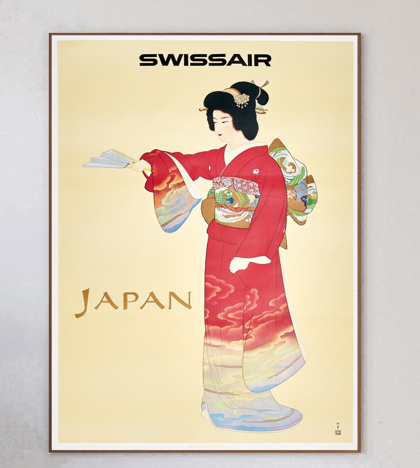 1968 Swissair - Giappone Poster originale d'epoca In condizioni buone in vendita a Winchester, GB