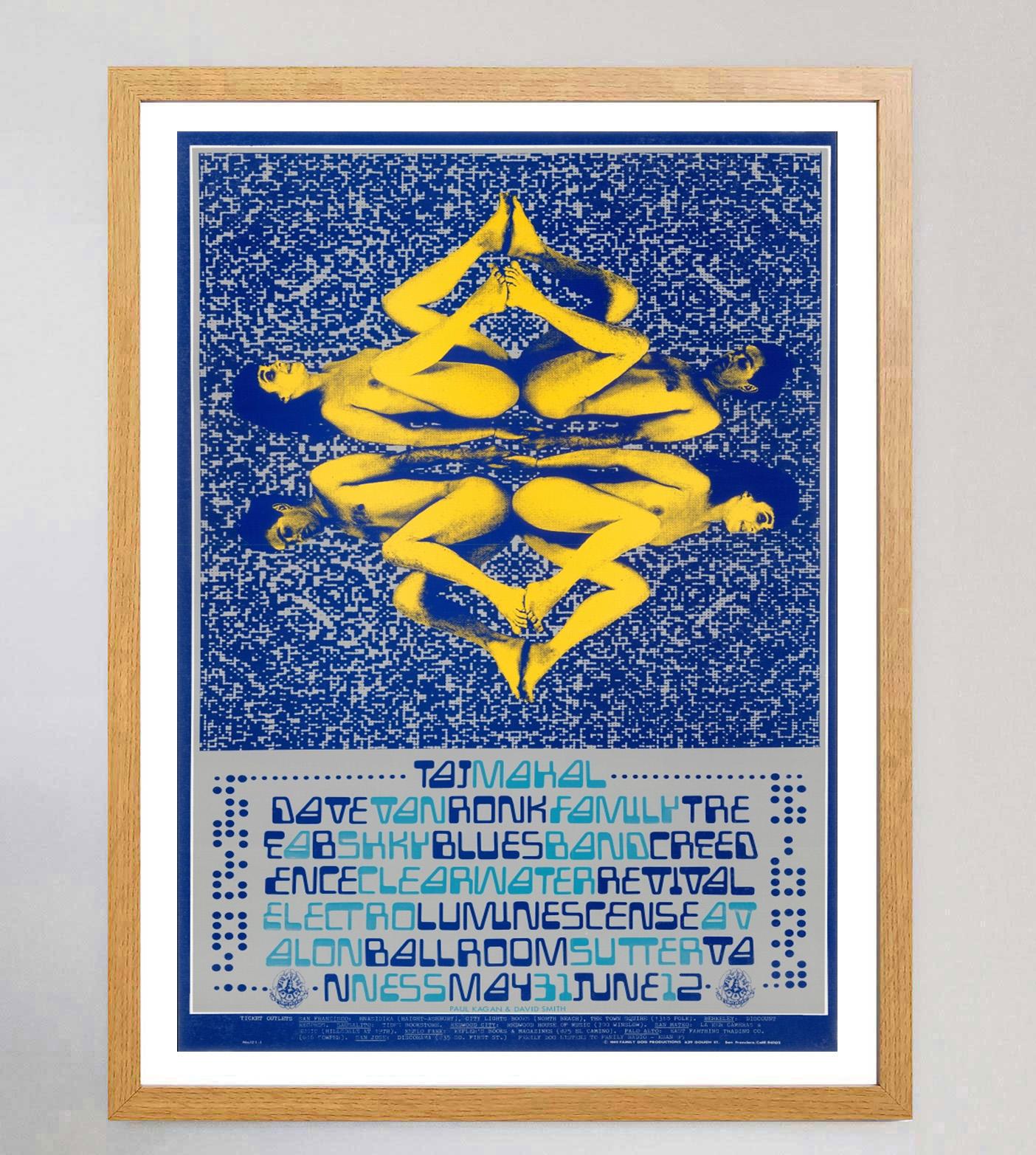 1968 Taj Mahal - Avalon Ballroom Original Vintage Poster im Zustand „Gut“ im Angebot in Winchester, GB