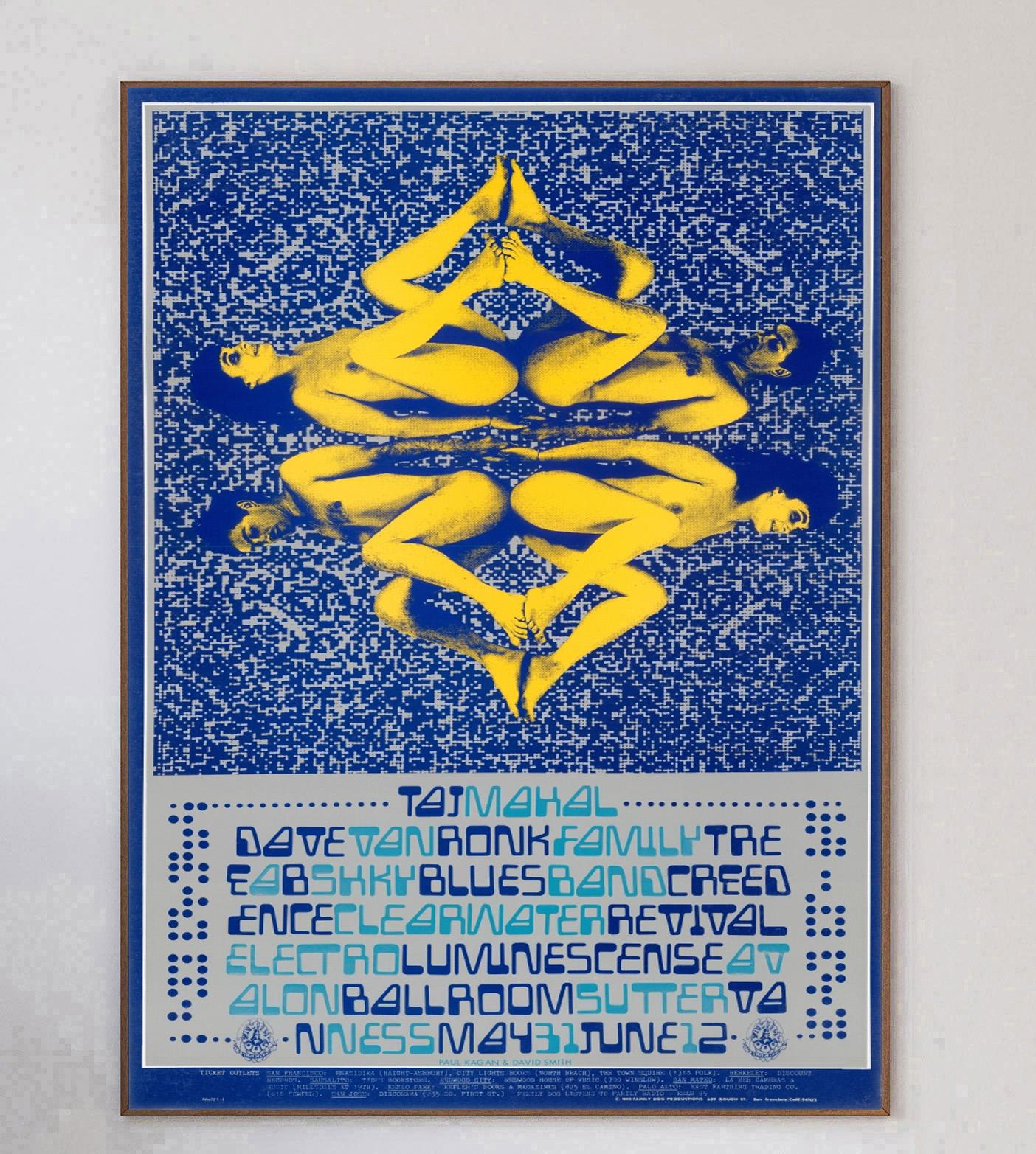 1968 Taj Mahal - Avalon Ballroom Original Vintage Poster (Mitte des 20. Jahrhunderts) im Angebot