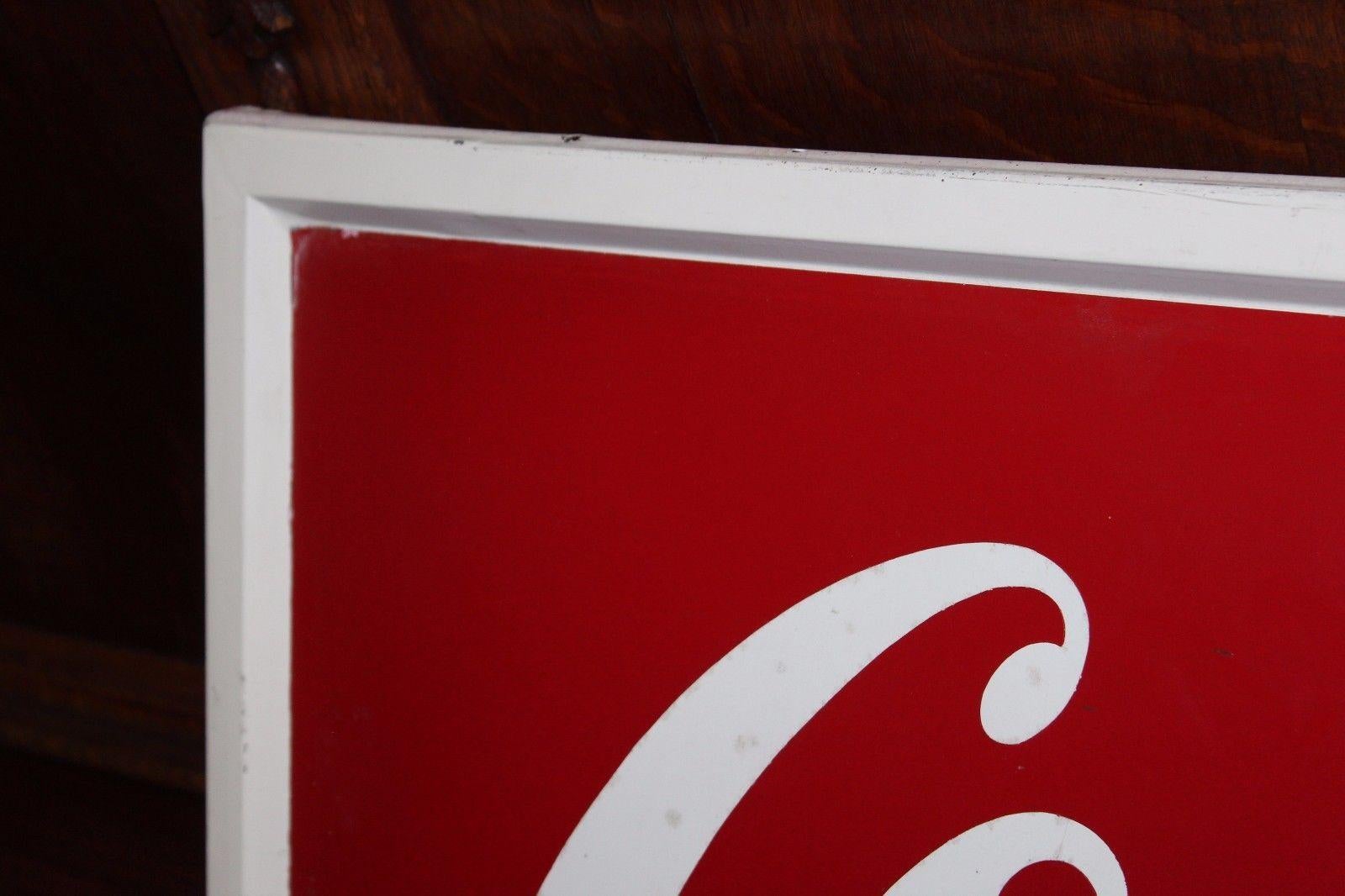 1968 Vintage Coca-Cola Soda Tin Sign For Sale 2
