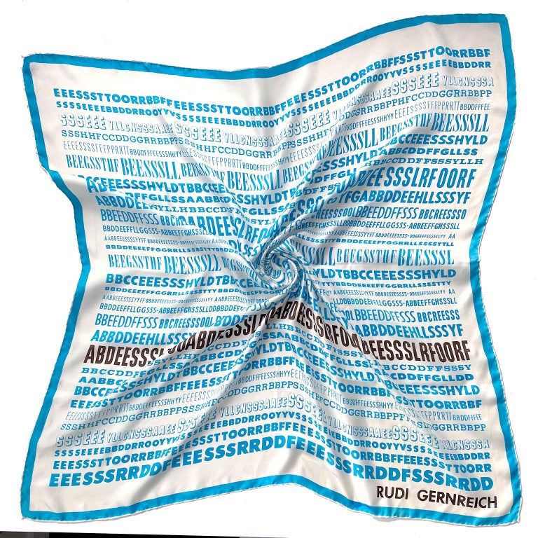 1968 Vintage Rudi Gernreich Silk Alphabet Scarf Iconic Peggy Moffitt at ...