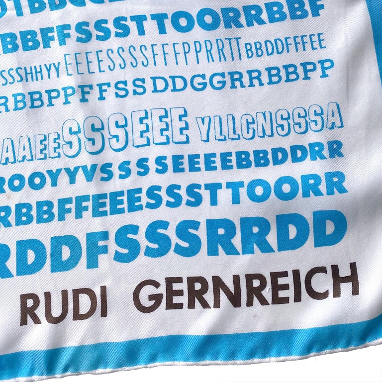 1968 Vintage Rudi Gernreich Silk Alphabet Scarf Iconic Peggy Moffitt at ...