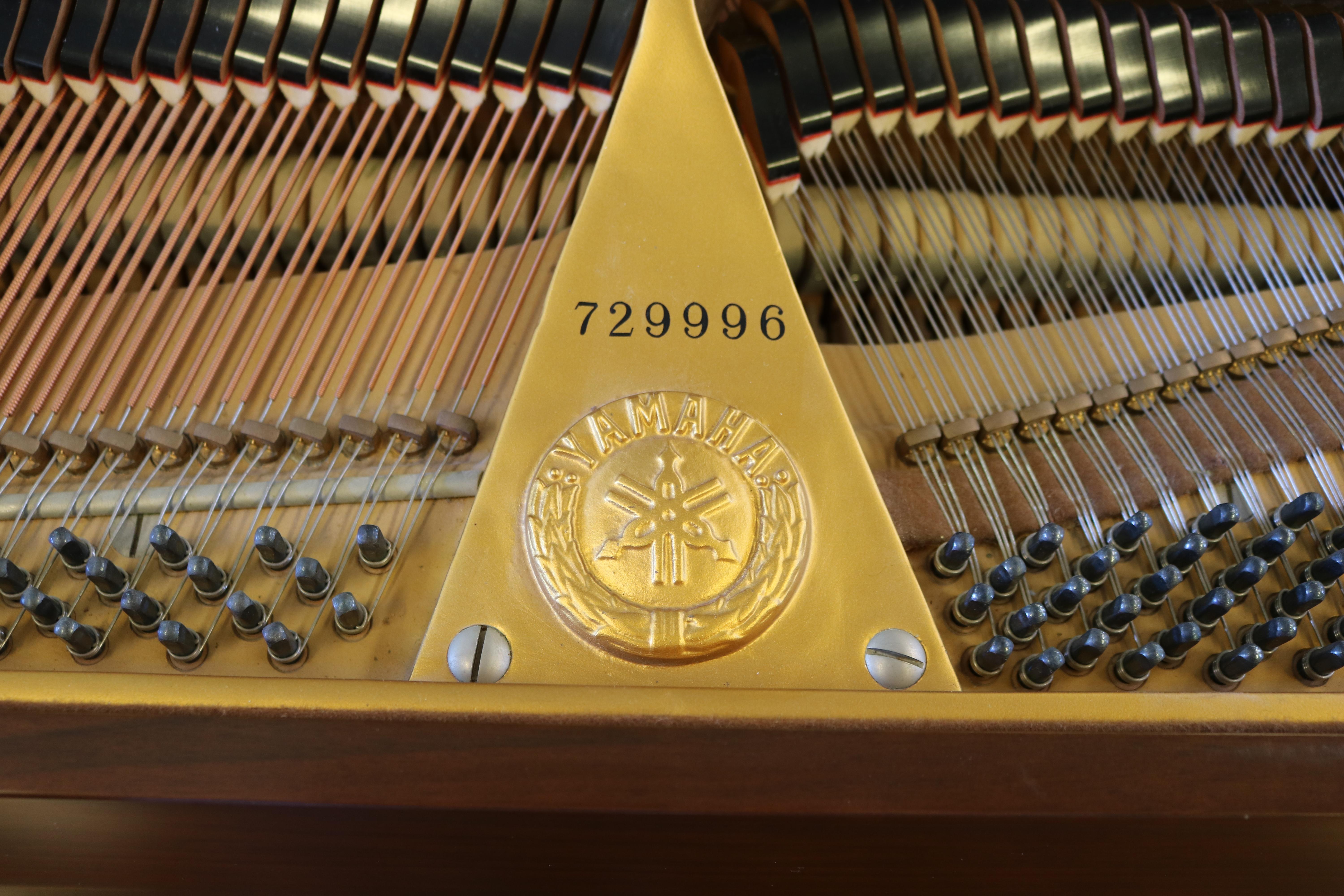 1968 Walnut Yamaha G0 Baby Grand Piano Excellent Soundboard In Good Condition For Sale In Long Branch, NJ