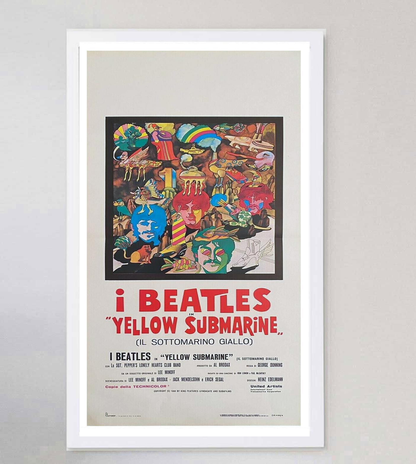 1968 Yellow Submarine (italiano) Póster Vintage Original en Bueno estado para la venta en Winchester, GB