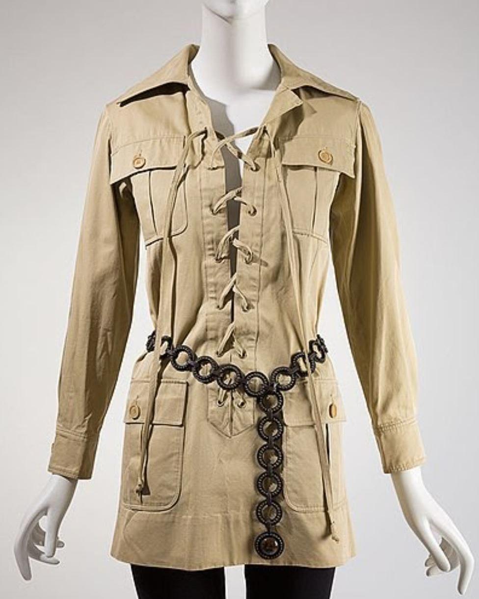 1968 Yves Saint Laurent Rive Gauche Super Rare Safari Dress 3