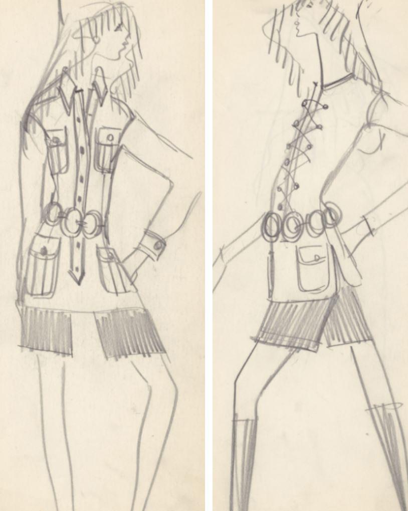 1968 Yves Saint Laurent Rive Gauche Super Rare Safari Dress 4