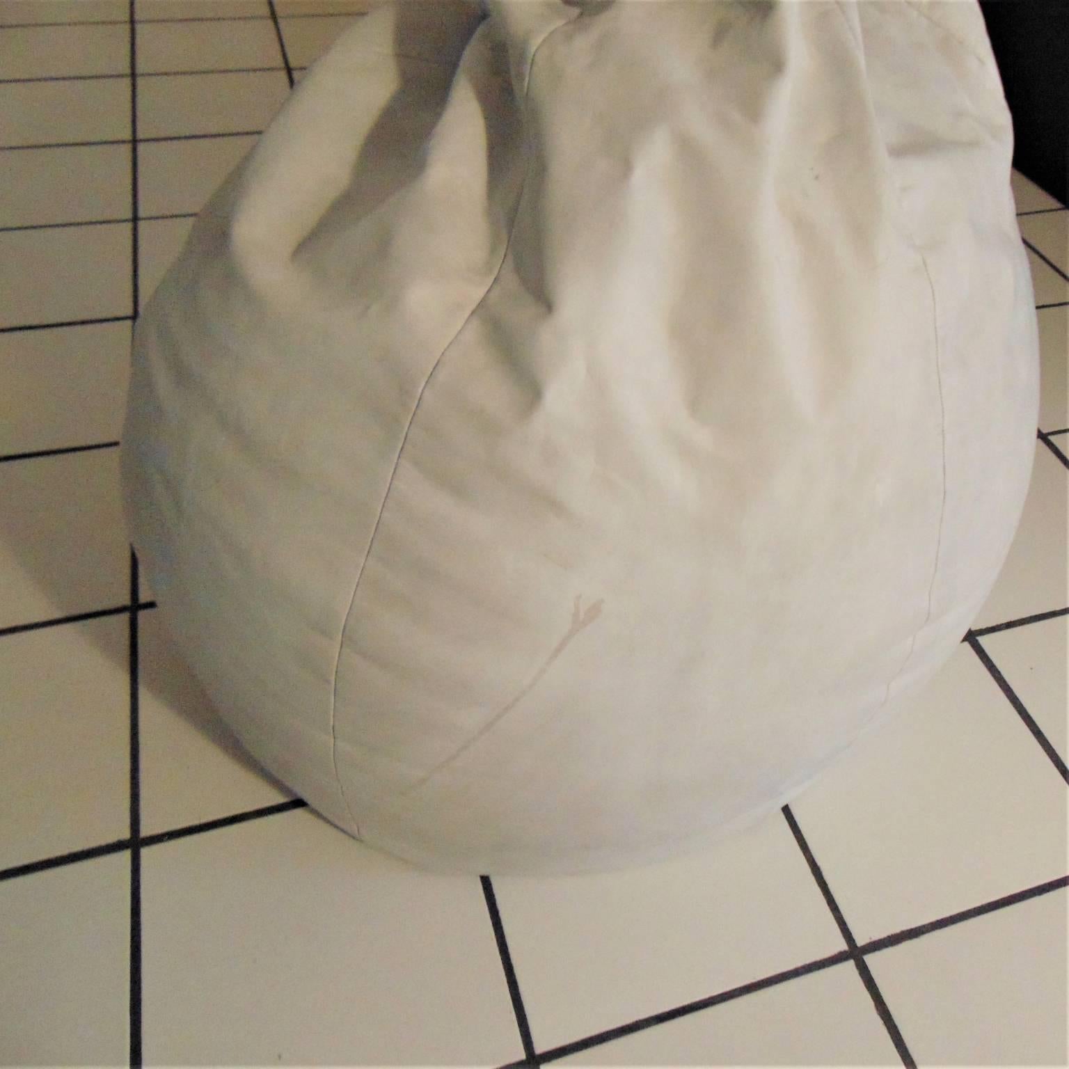 1968 Zanotta Sacco Easy Chair White Leather Gatti Paolini Teodoro Italy 4