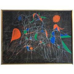 1969 Abstract Gouacheon Canvas by Albert Radoczy