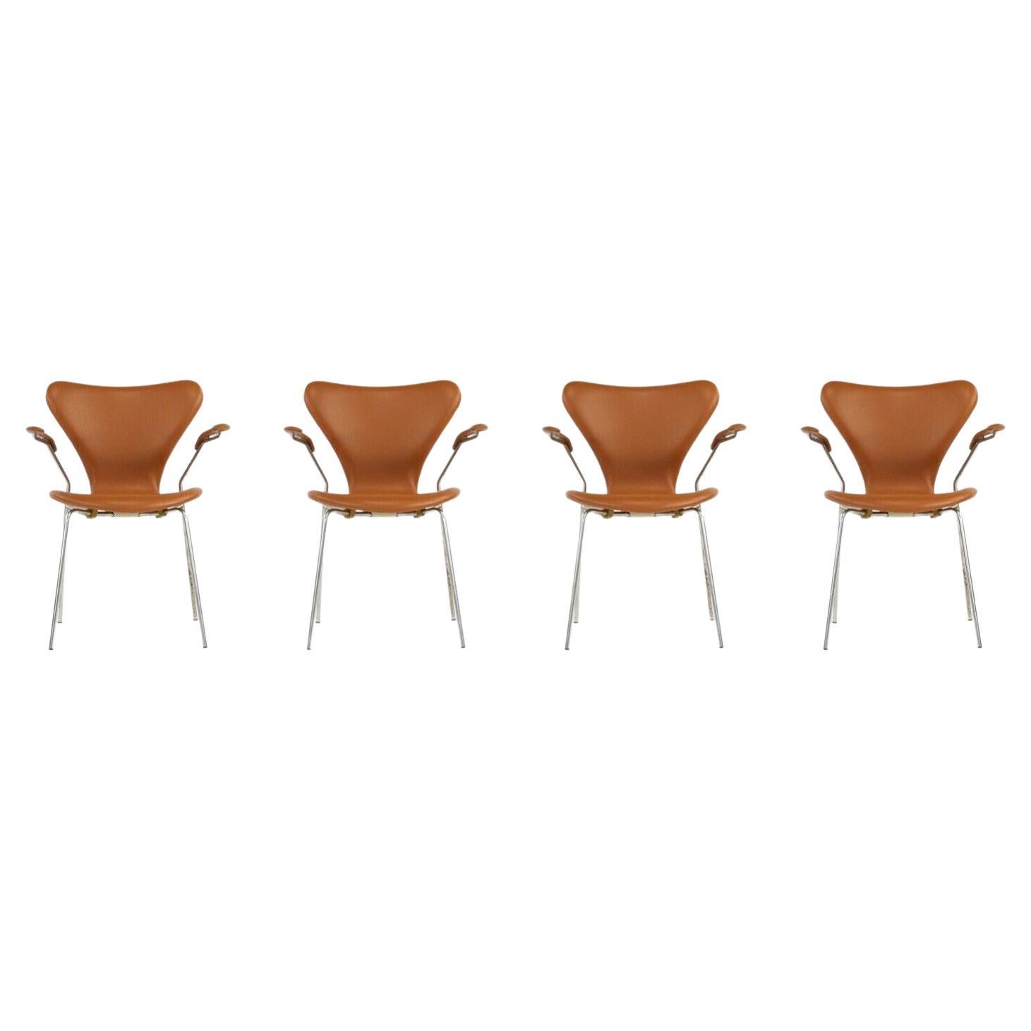 1969 Arne Jacobsen Fritz Hansen Serie 7 Sessel H& Stitched Leder