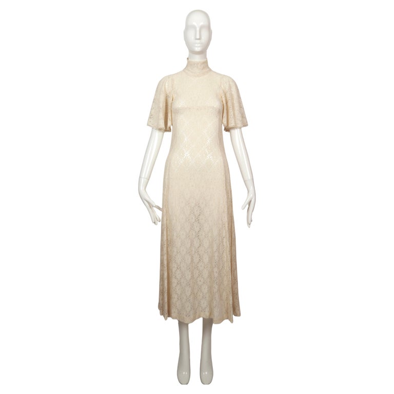 1969 BIBA documented long cream lace dress For Sale at 1stDibs 1969 BIBA documented long cream lace dress For Sale at 1stDibs