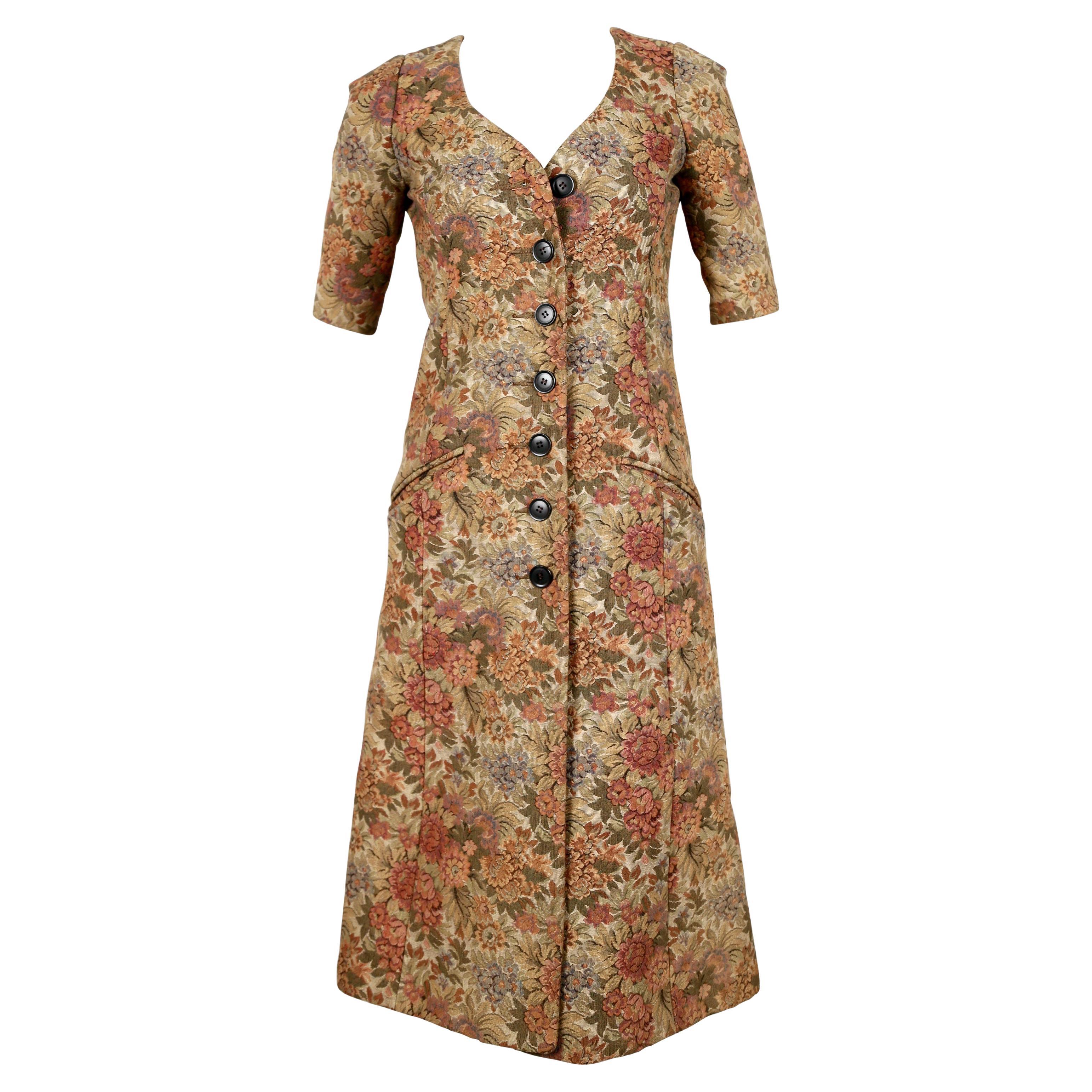 1969 BIBA floral tapestry coat with three-quarter length sleeves  For Sale