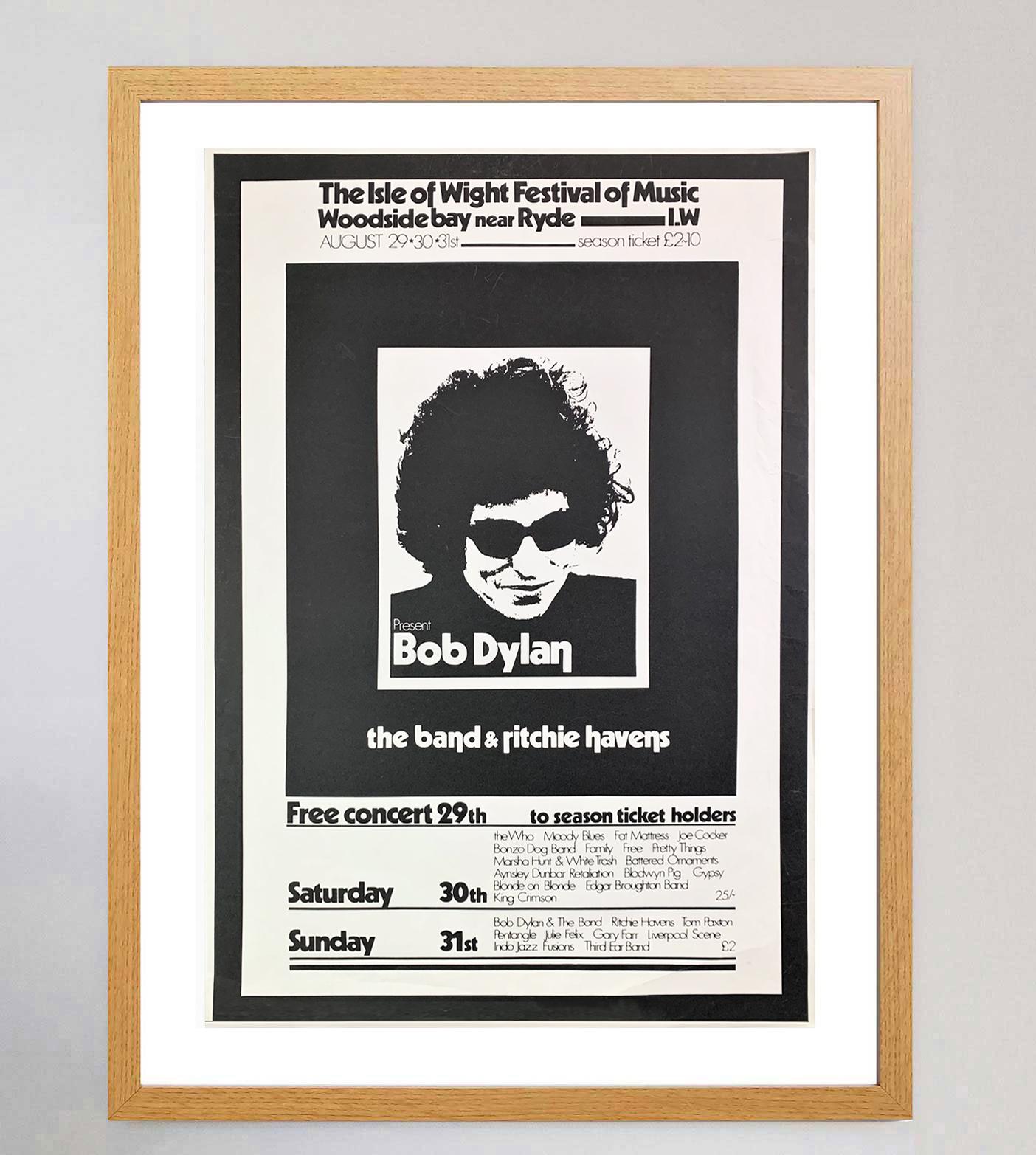 Britannique Affiche vintage d'origine du festival Isle of Wight de Bob Dylan, 1969 en vente