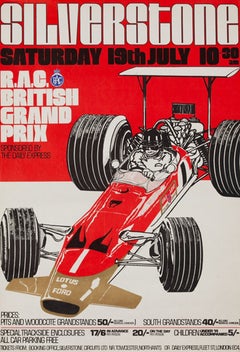 1969 British Grand Prix Silverstone Original Poster, 1969