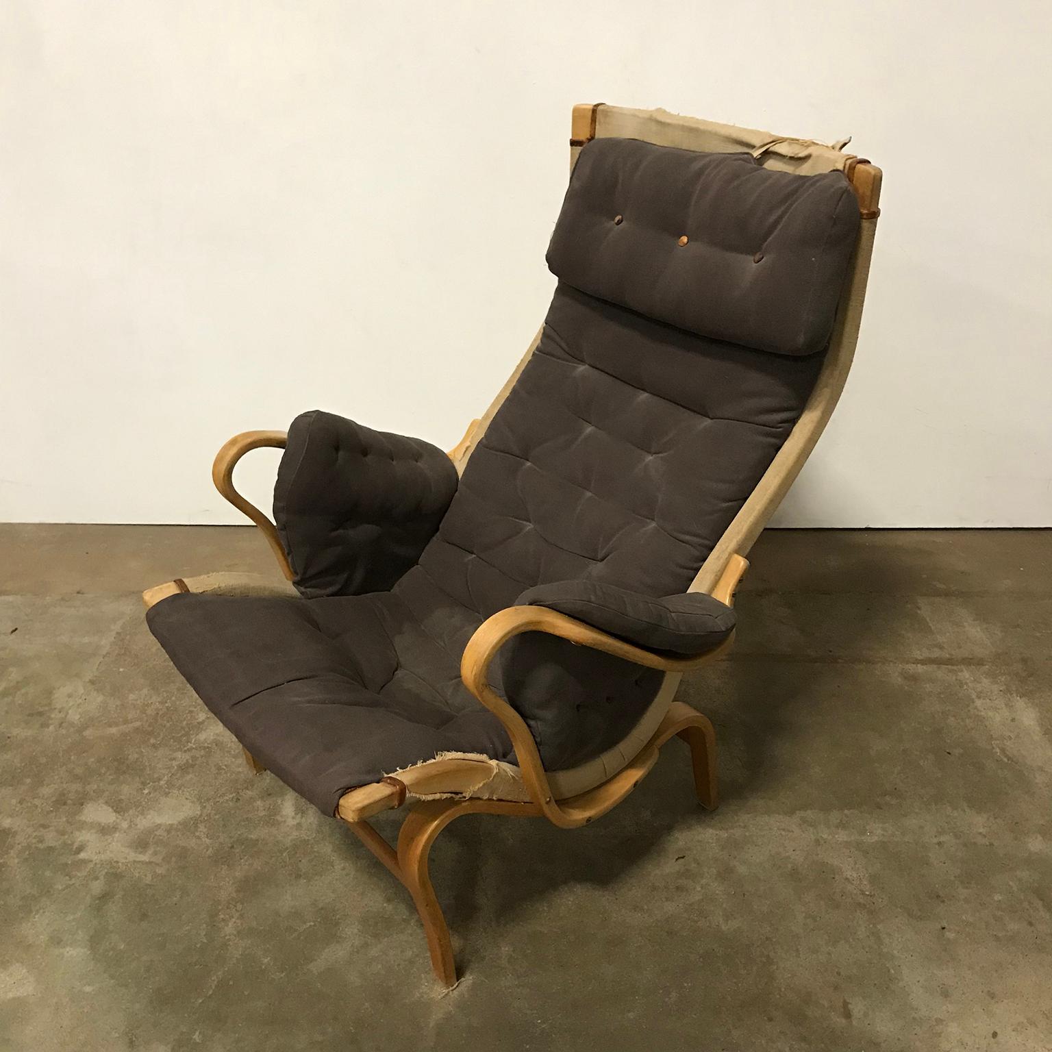 Leather 1969, Bruno Mathsson for Dux, Pernilla Lounge Chair For Sale