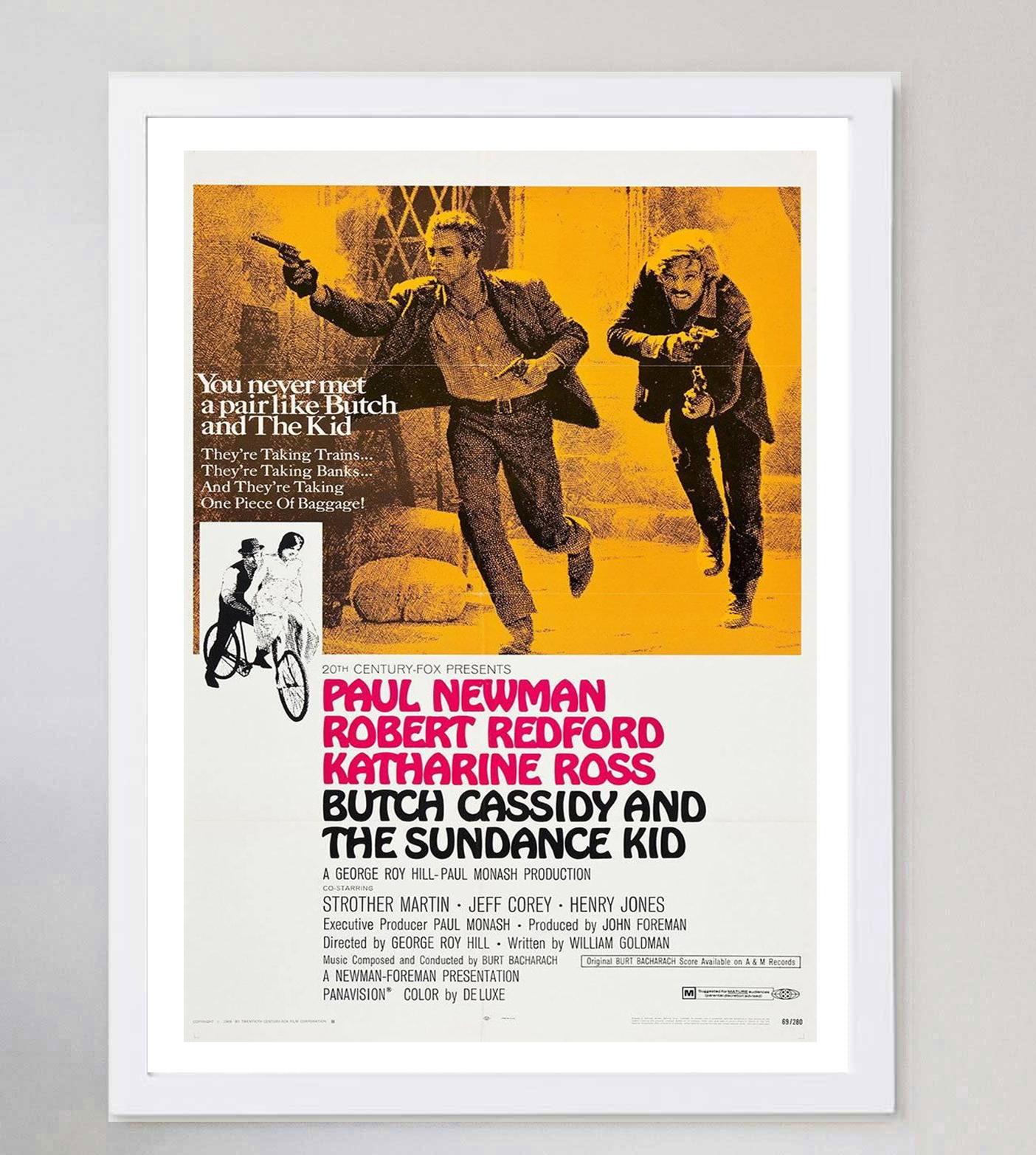 1969 Butch Cassidy and the Sundance Kid Original Vintage Poster In Good Condition For Sale In Winchester, GB