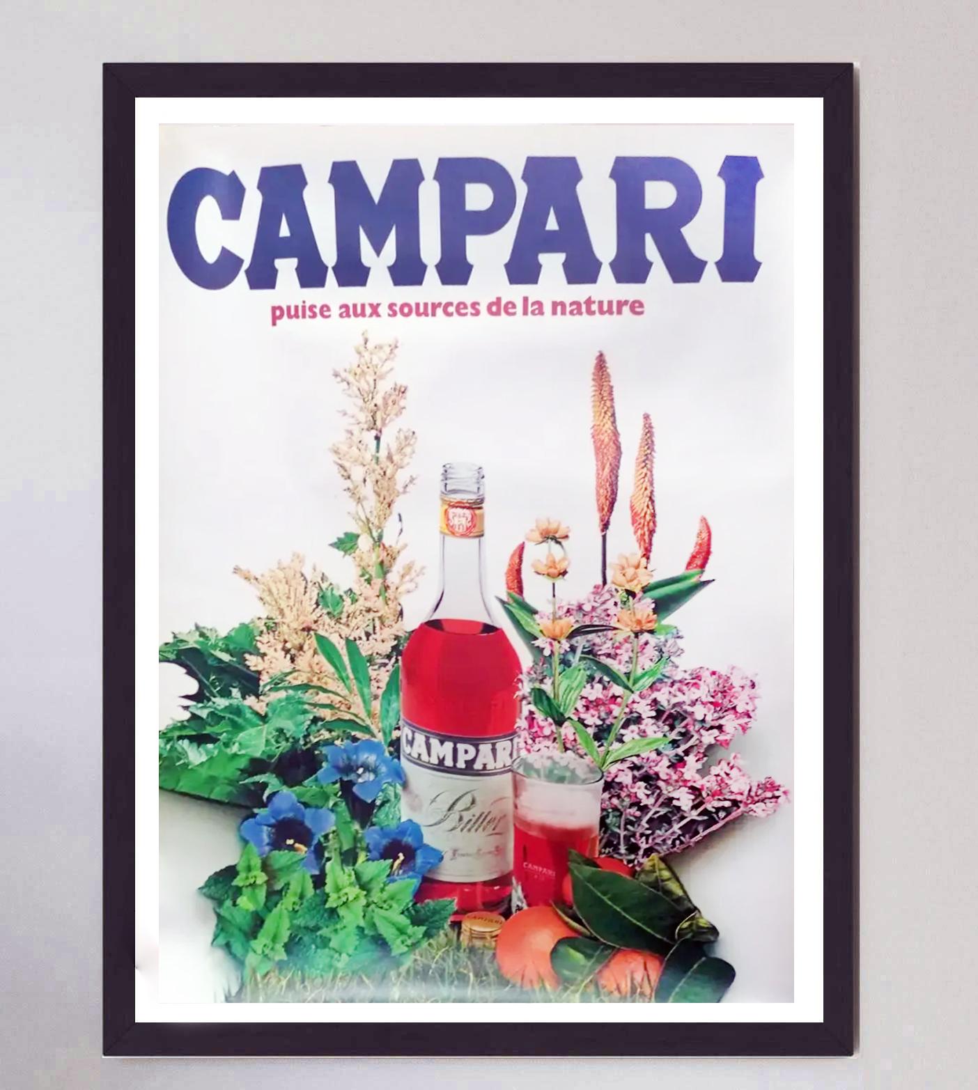 Milieu du XXe siècle Affiche vintage originale Campari - Sources of Nature, 1969 en vente
