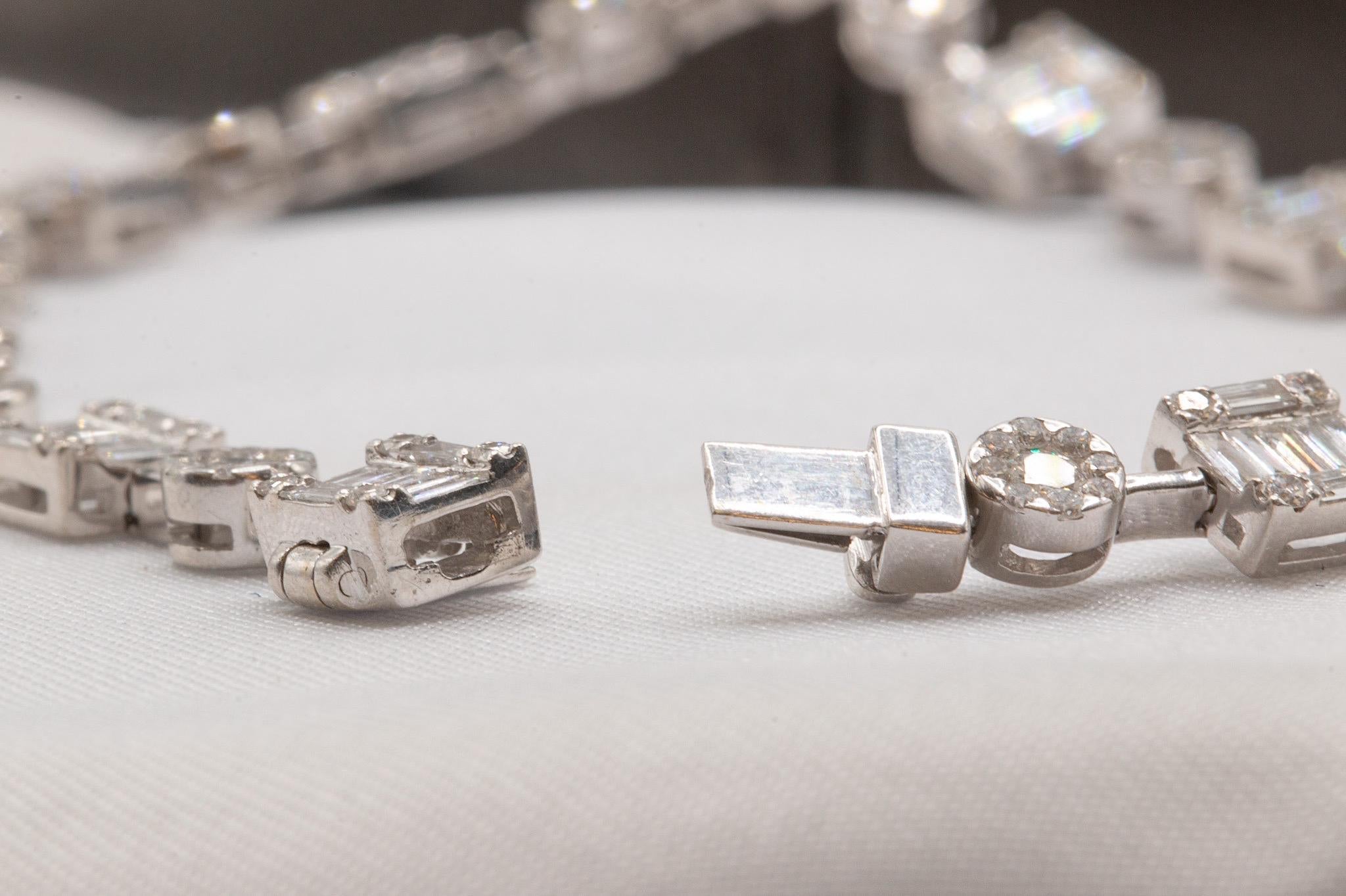 Collana con diamanti convertibili in oro bianco 18k da 19,69 carati in vendita 7