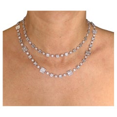 Collana con diamanti convertibili in oro bianco 18k da 19,69 carati